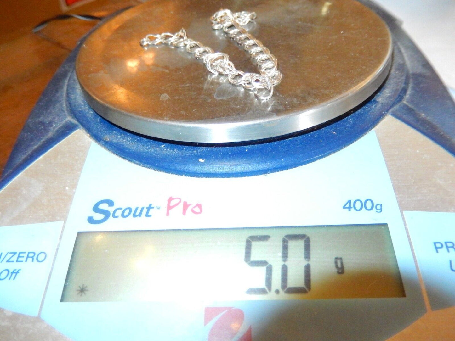 *VINTAGE** Sterling Silver Double Link Charm Bracelet - 7"