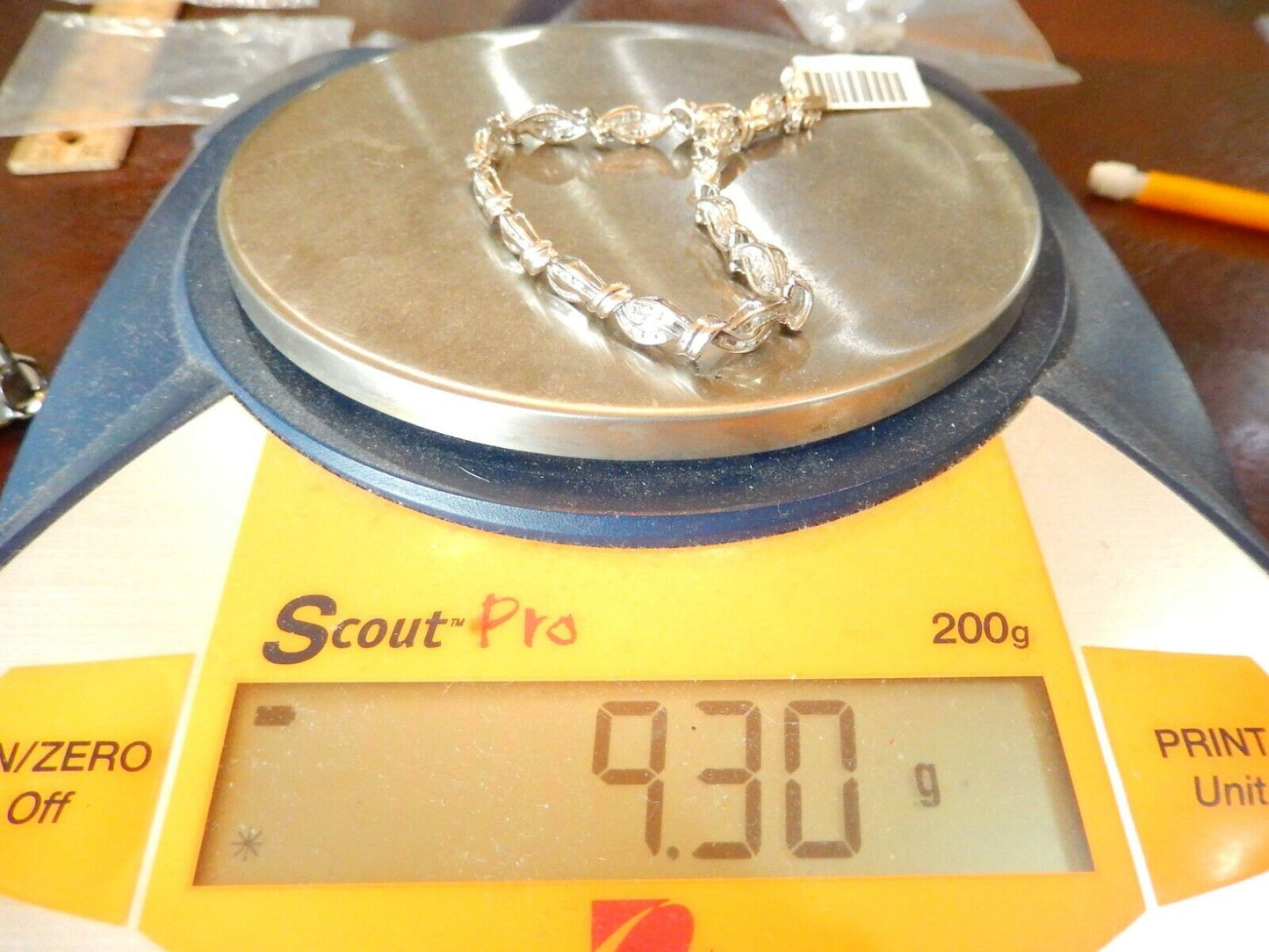 *NWT* Elegant 10K White Gold .75CT Natural Diamond Fancy Curved Link Bracelet