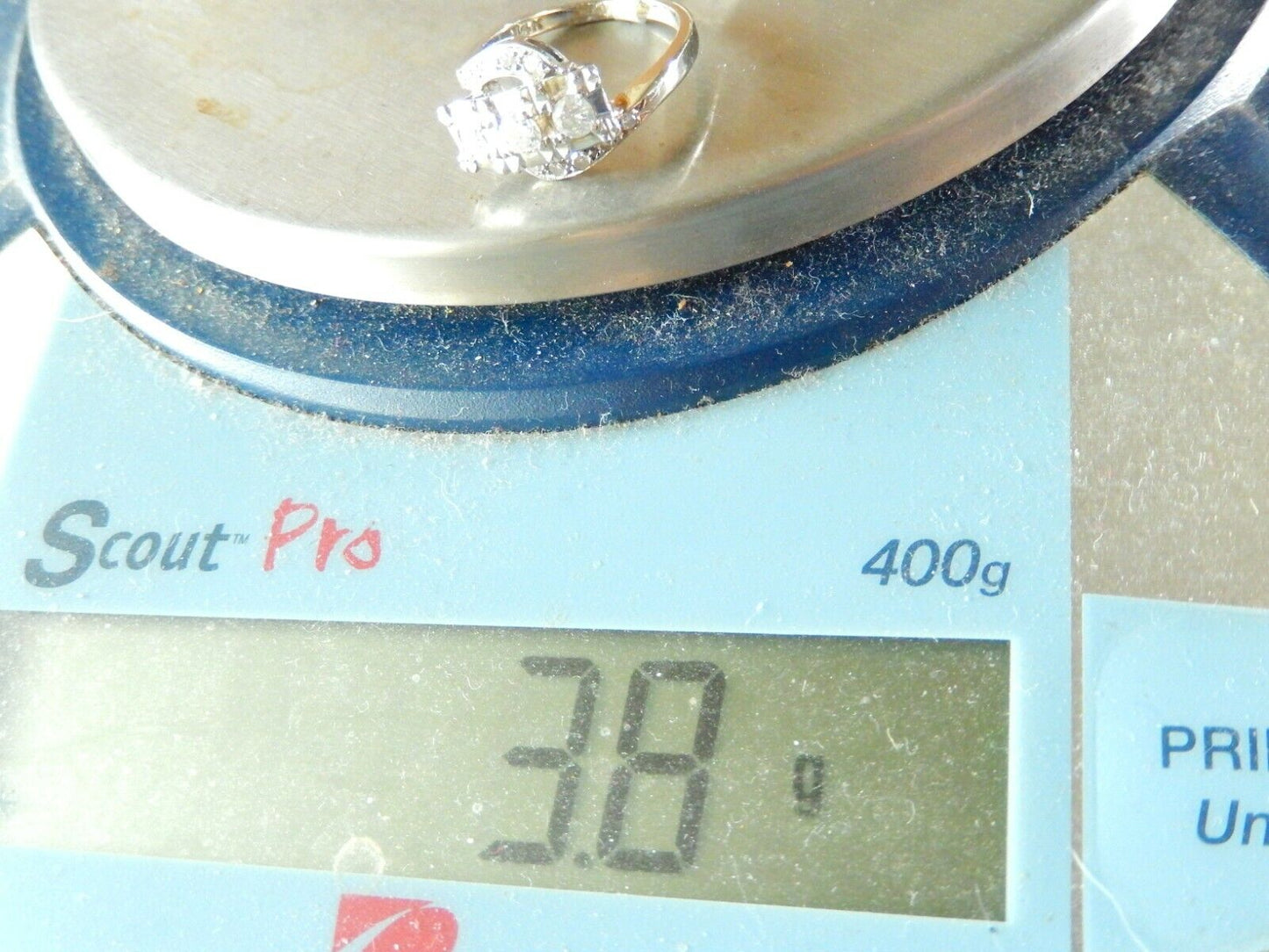 *VINTAGE* 14k White Gold .60 CT Round Diamond Engagement Wedding Ring Size 5.75
