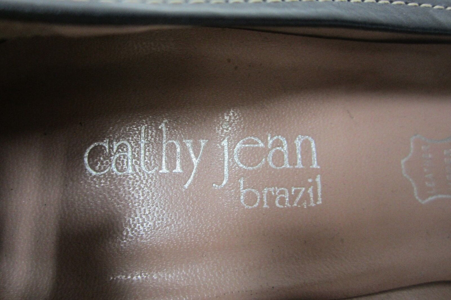 *CUTE* Cathy Jean DUMOND Brazil Brown Leather Kitten Heel Slip On Shoes Sz 7.5M