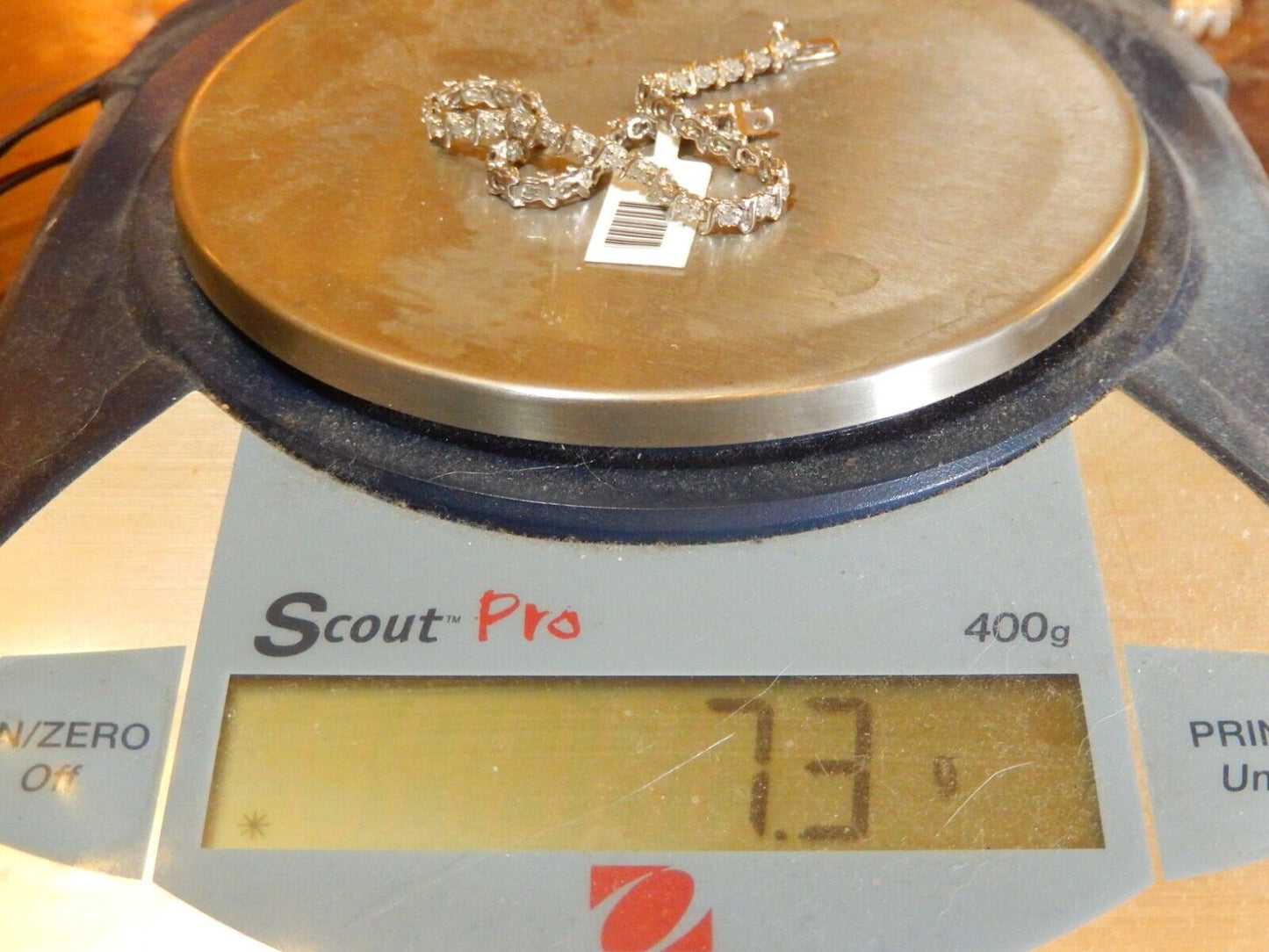 *NWT* 10K White Gold 3/4 ct Natural Diamond Tennis 7.25" Long Bracelet