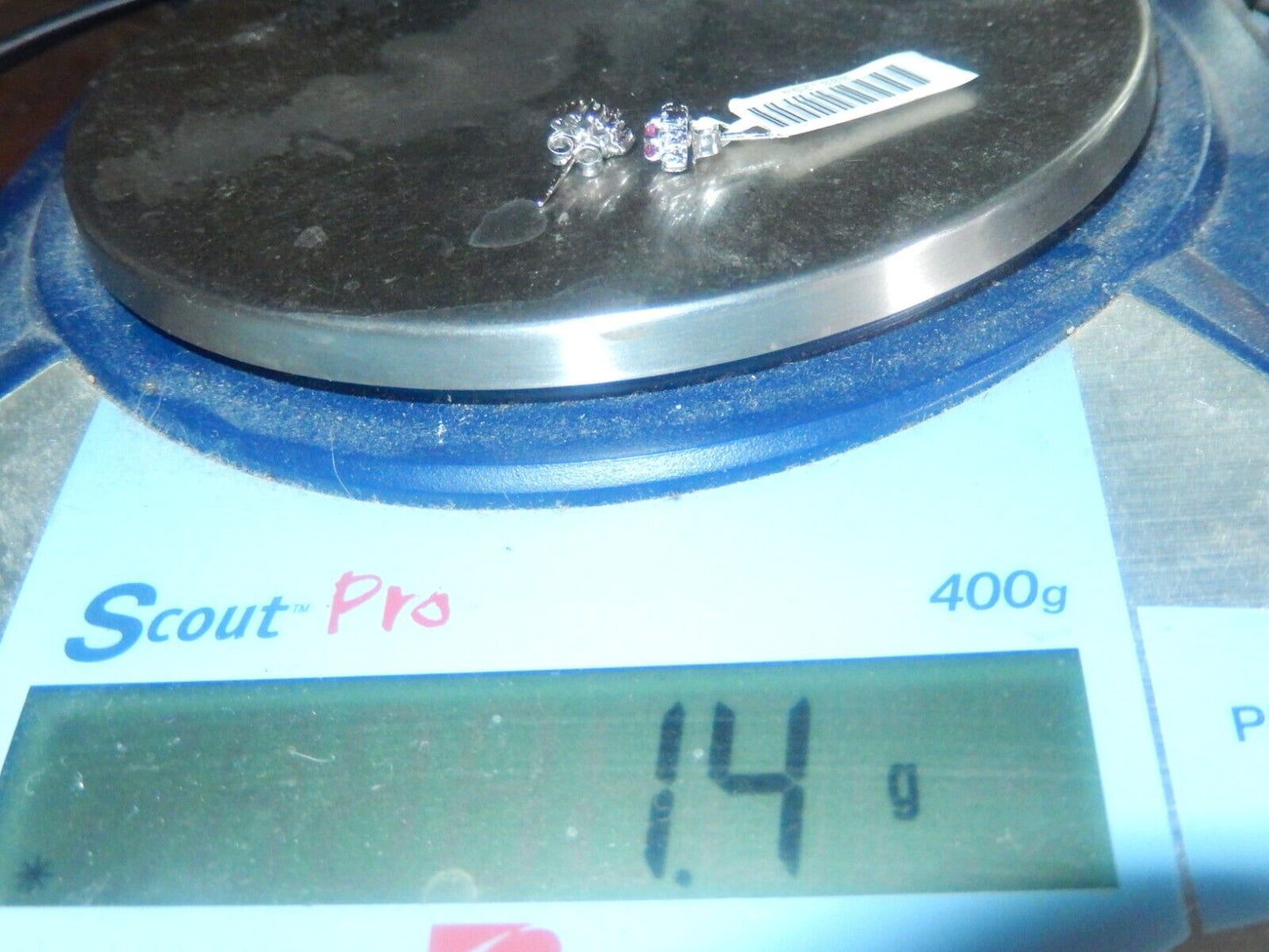 14k Solid White Gold Natural Ruby 16 Diamond Halo Ear Studs