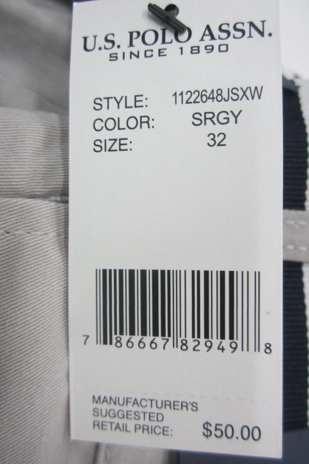 *NWT* U.S. Polo Assn. Men's Flat Front Chambray Shorts w/ Belt Khaki Size 32