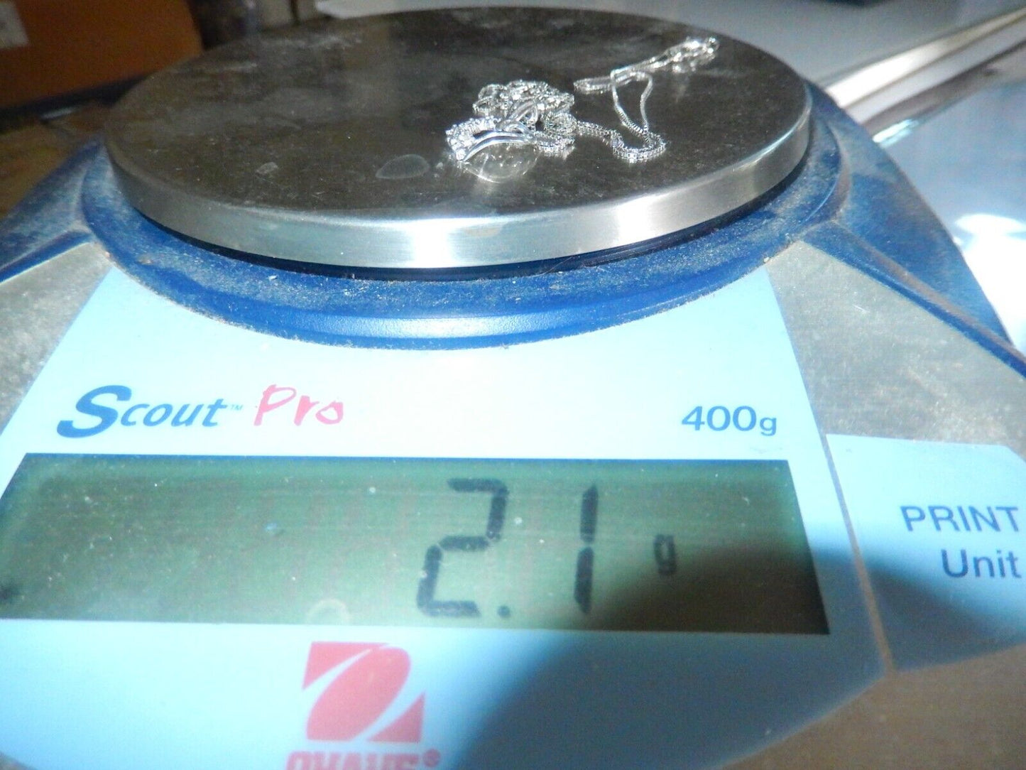 10k White Gold 1/4CT Natural Diamond Heart Pendant - w/18"chain
