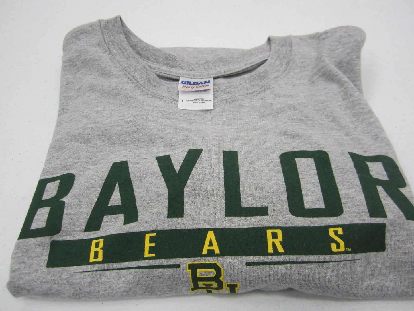 NWT Baylor University Gildan Unisex T Shirt Solid 100% Cotton Short Sleeve Sz L