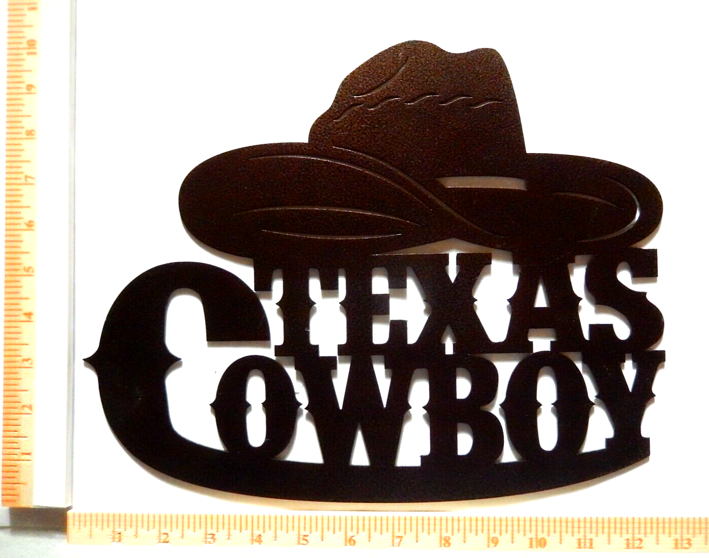 ~NEW~ 14ga. "TEXAS COWBOY HAT" Powder Coated Western Metal Art 13" x 10"