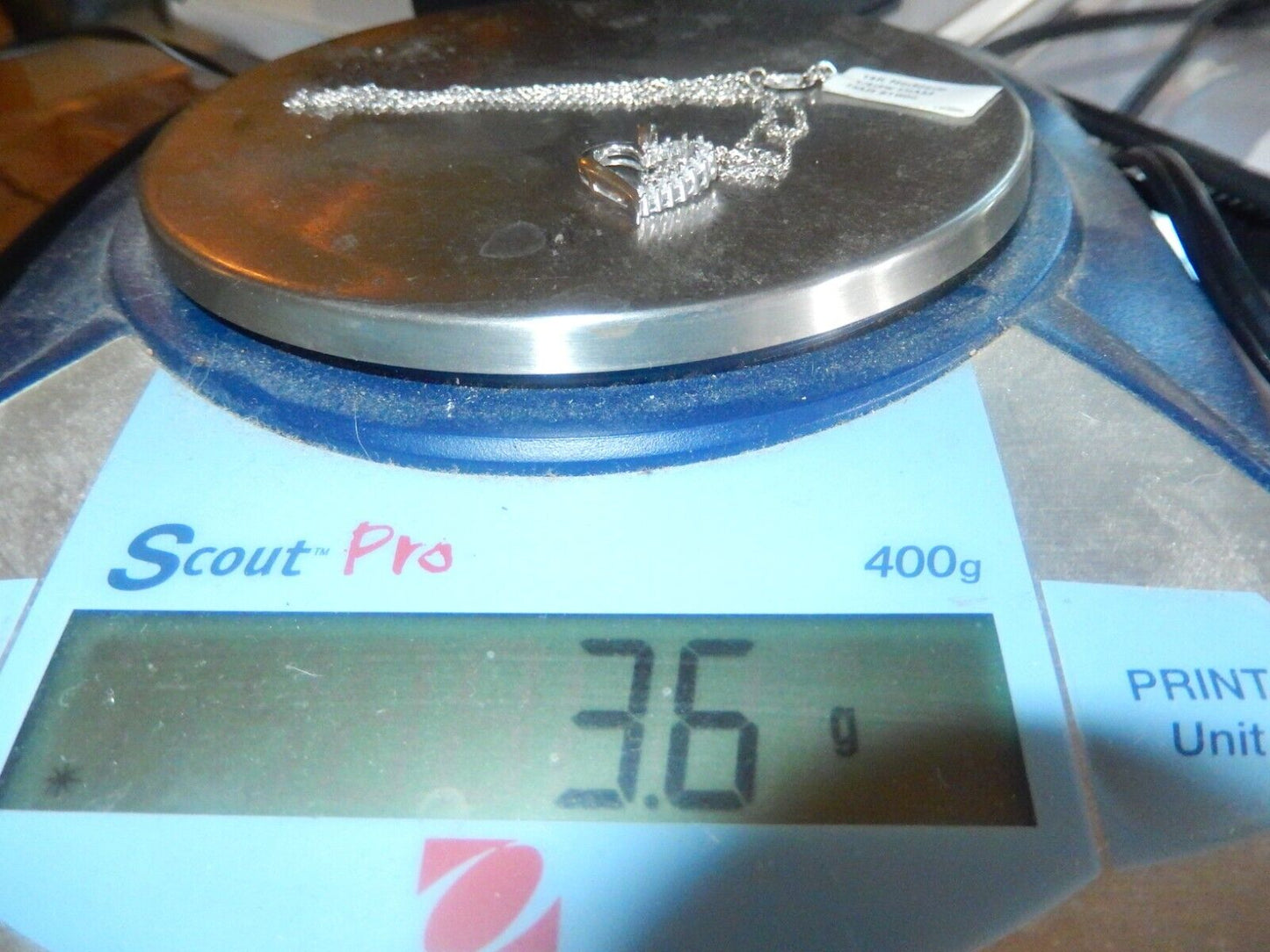 14K White Gold .25 tcw Natural Diamond Heart Pendant w/14K 20" Chain