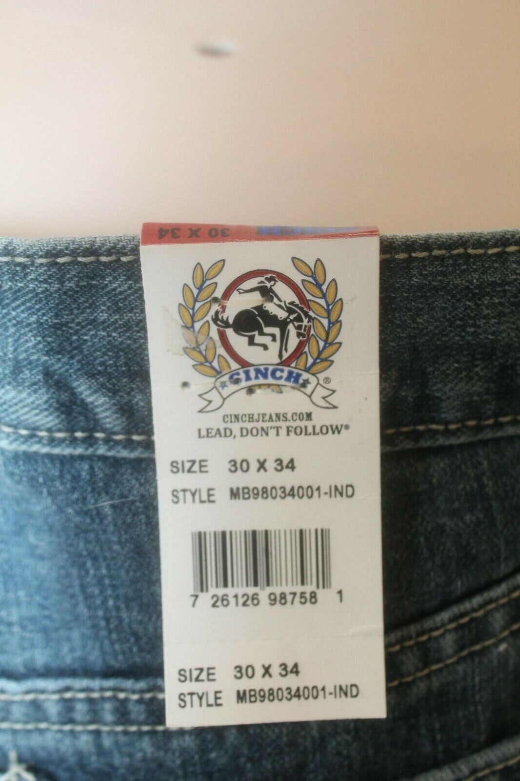 *NWT* Cinch Men's Silver Label Slim Fit Jeans Mid Rise Straight Leg W30 x L34