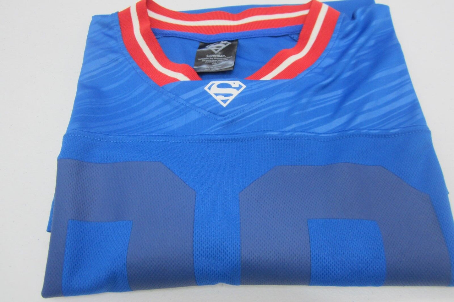 "NEW" SUPERMAN Blue Football Jersey Men's Shirt MED DC Comics #00 Superhero Poly