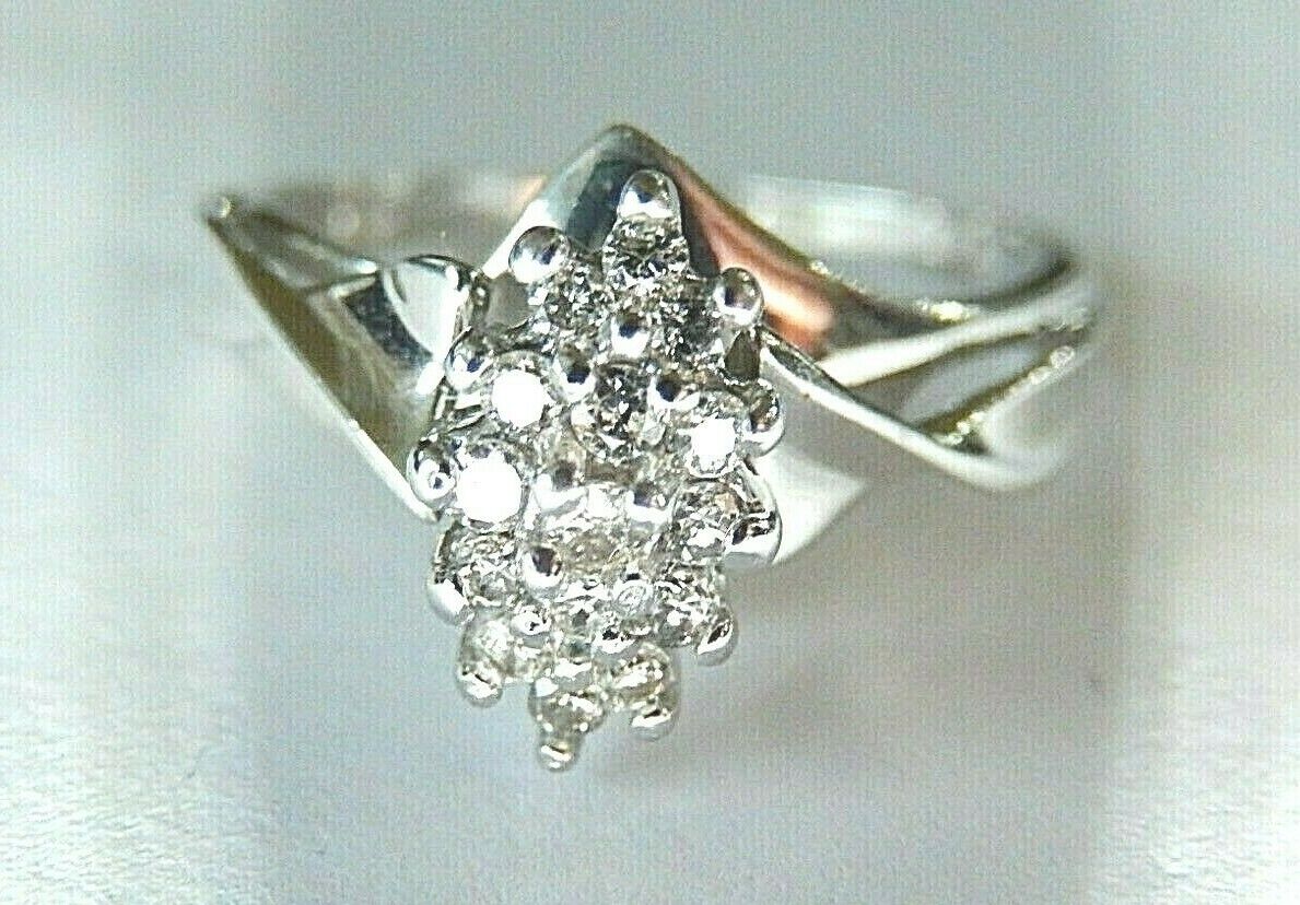 *NEW* 10k White Gold 1/3CT Diamond Ladies Wedding/Anniversary Ring Size 8.25