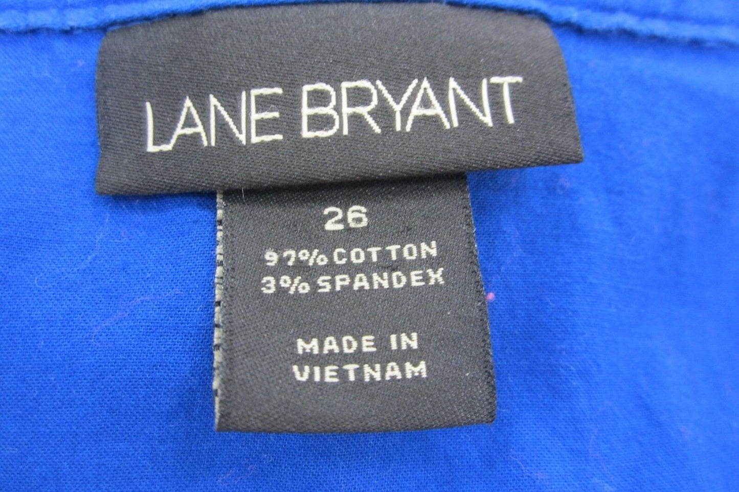 Lane Bryant Womens Blue Plus Sized Button Down Cotton/Spandex Blouse Size 26