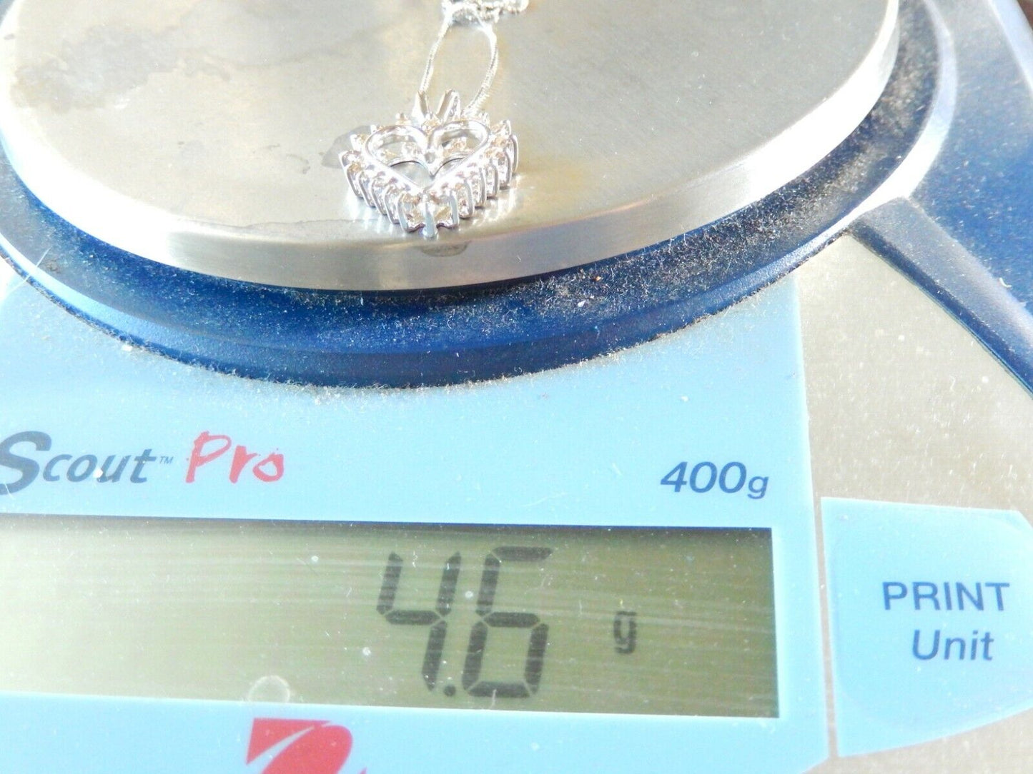 *NWT* 14K White Gold .60CT Natural Diamond Heart Pendant Necklace w/ 18" Chain