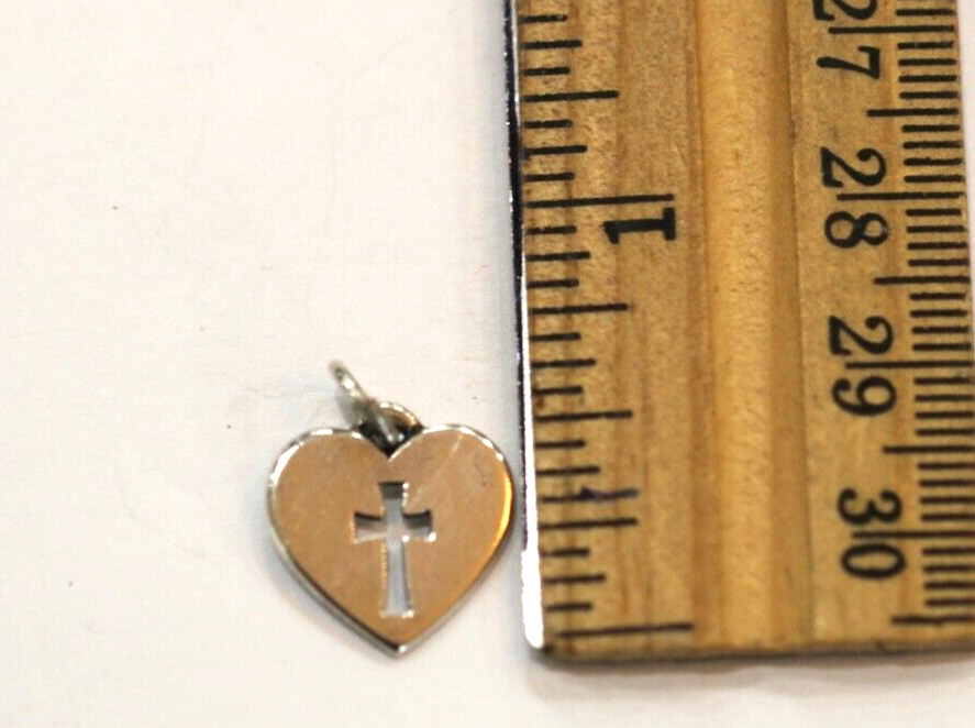 James Avery 925 Sterling Silver Crosslet Heart Religious Charm Pendant Necklace