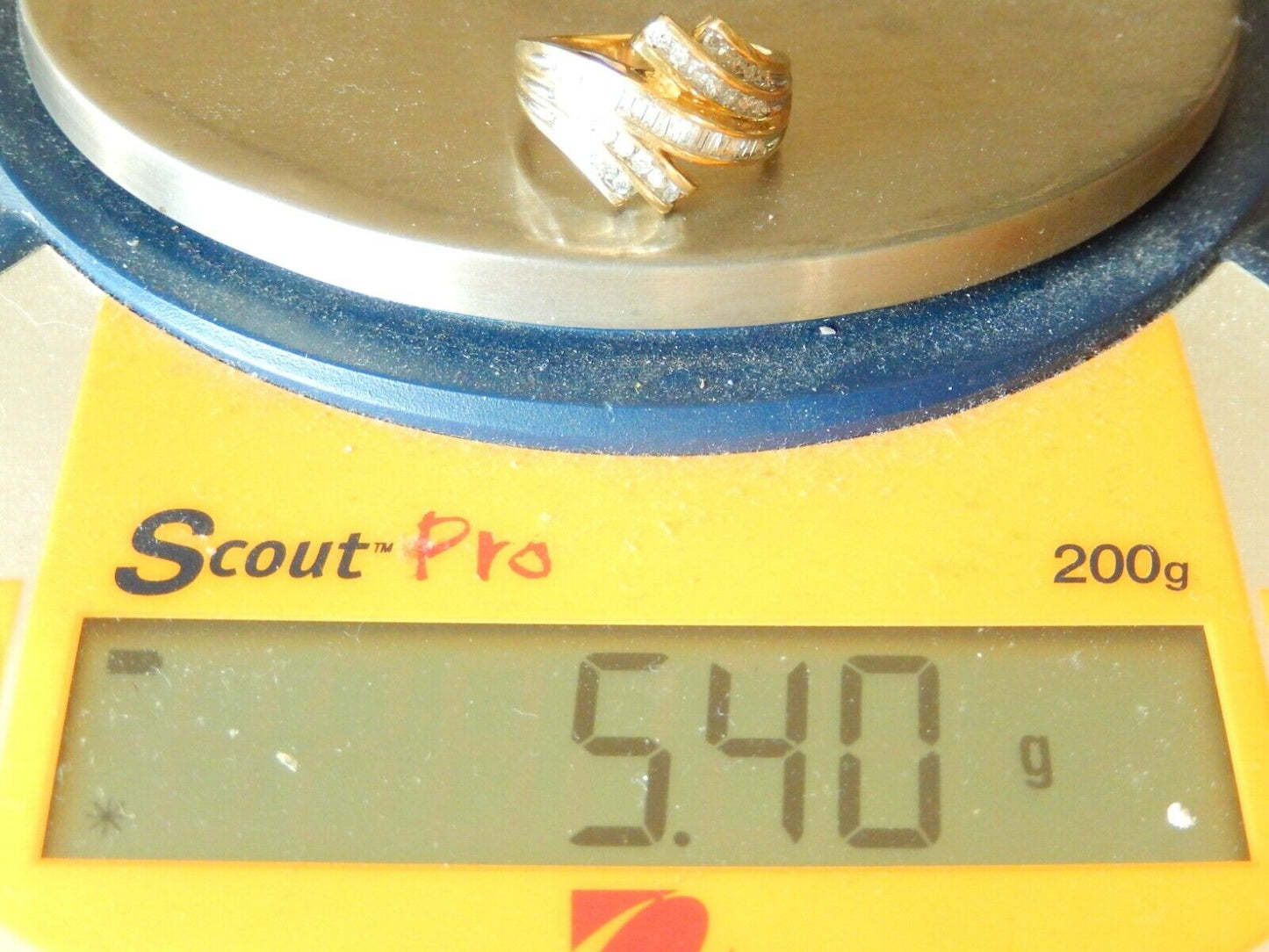 *VINTAGE* Classic Ladies 10K Yellow Gold 3/4CT Diamond Bypass Cocktail Ring 9.5