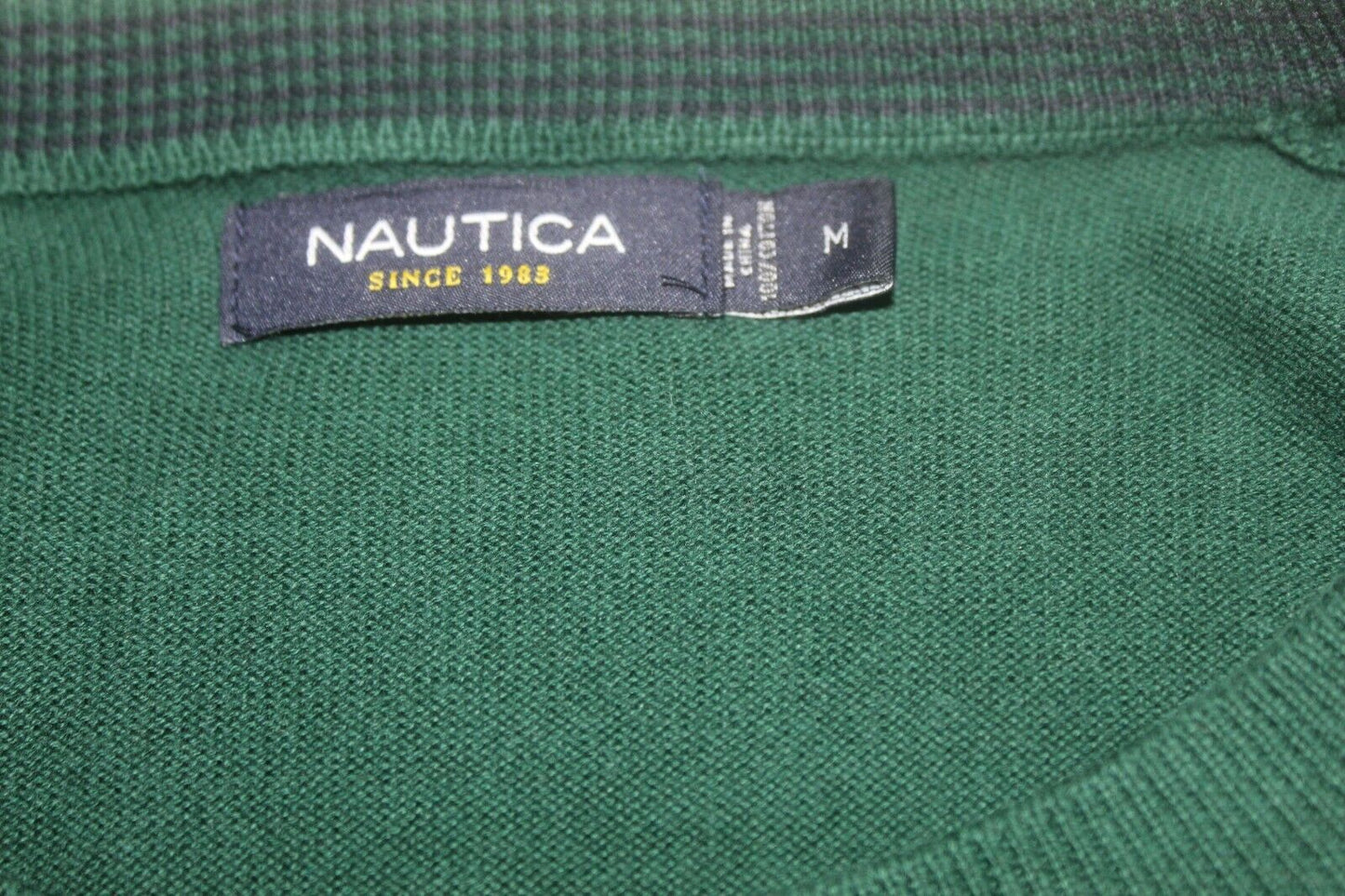 Nautica Logo Mens Dark Forest Green Crewneck Pullover Sweatshirt Size M