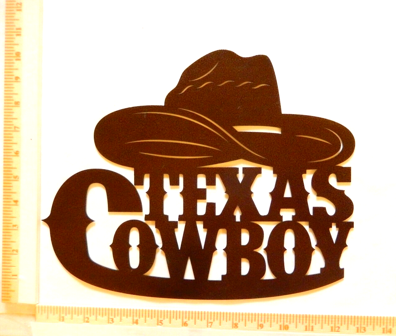 ~NEW~ 14ga. "TEXAS COWBOY HAT" Powder Coated Western Metal Art - 13" x 10"