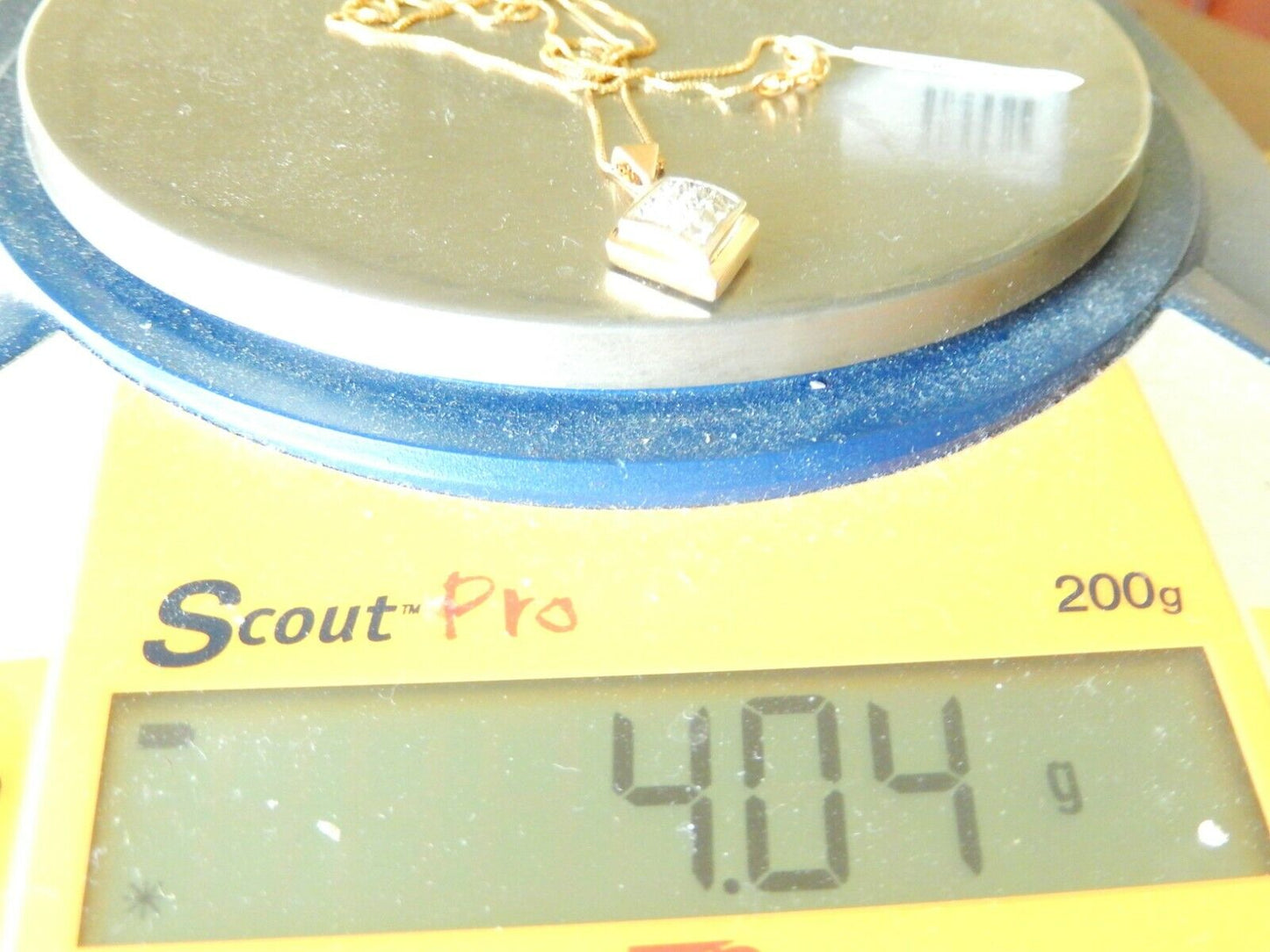 *VINTAGE* 14K Yellow Gold 1CT VS Princess Cut Diamond Pendant With 18" Chain