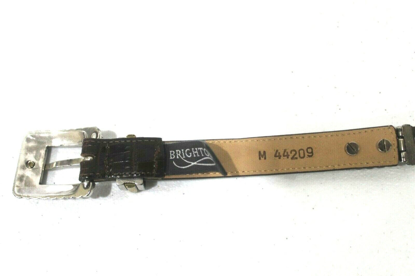 *MINT* Brighton Ladies Belt Size M 44209 Brown Leather Silver & Brass Trim