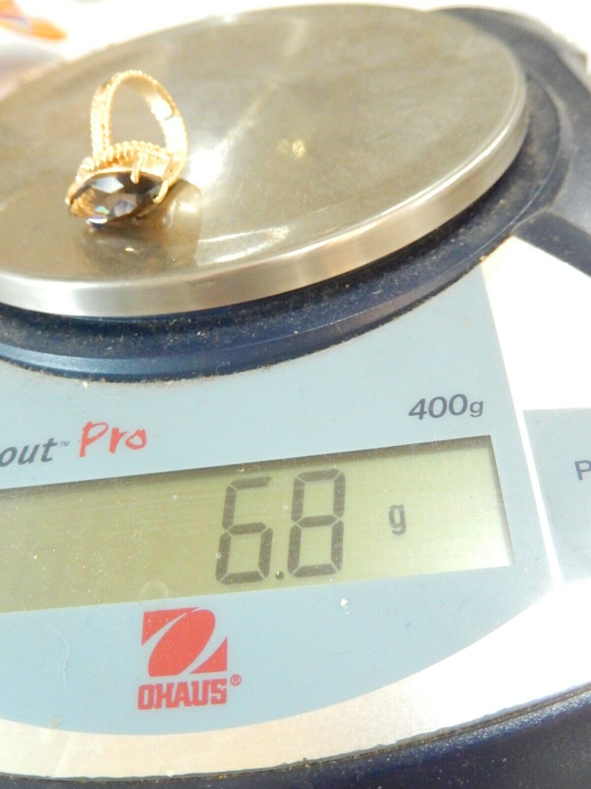 *VINTAGE* 14K Yellow Gold 6.00 CT Smoky Quartz Solitaire Ring Size 7