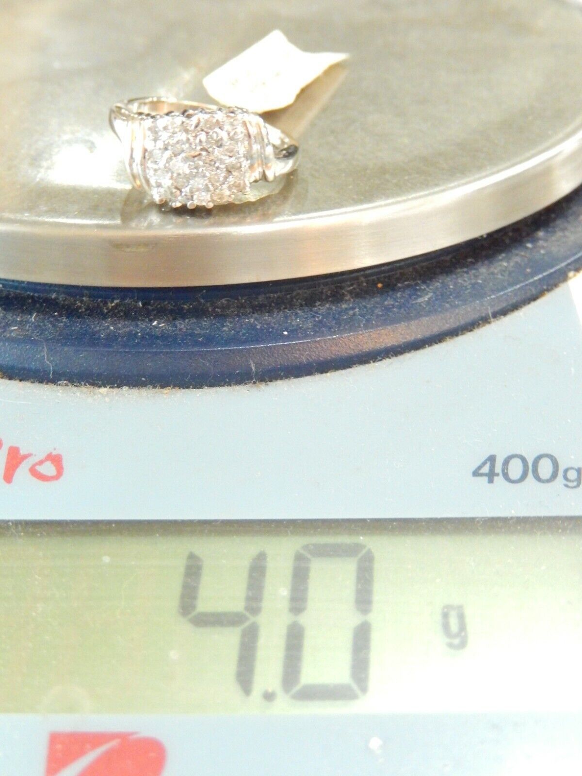 *NWT* 14K White Gold .25ct Natural VS Diamond Cluster Ring Size 7.5