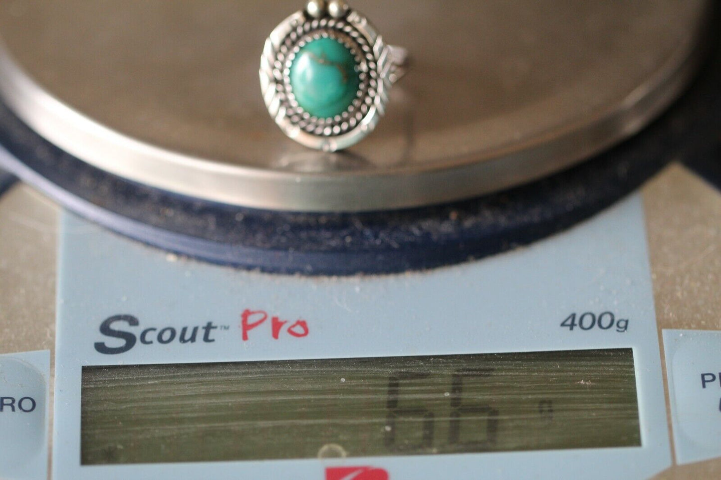 *VINTAGE* Navajo Turquoise Sterling Silver Native American Ring Size 9
