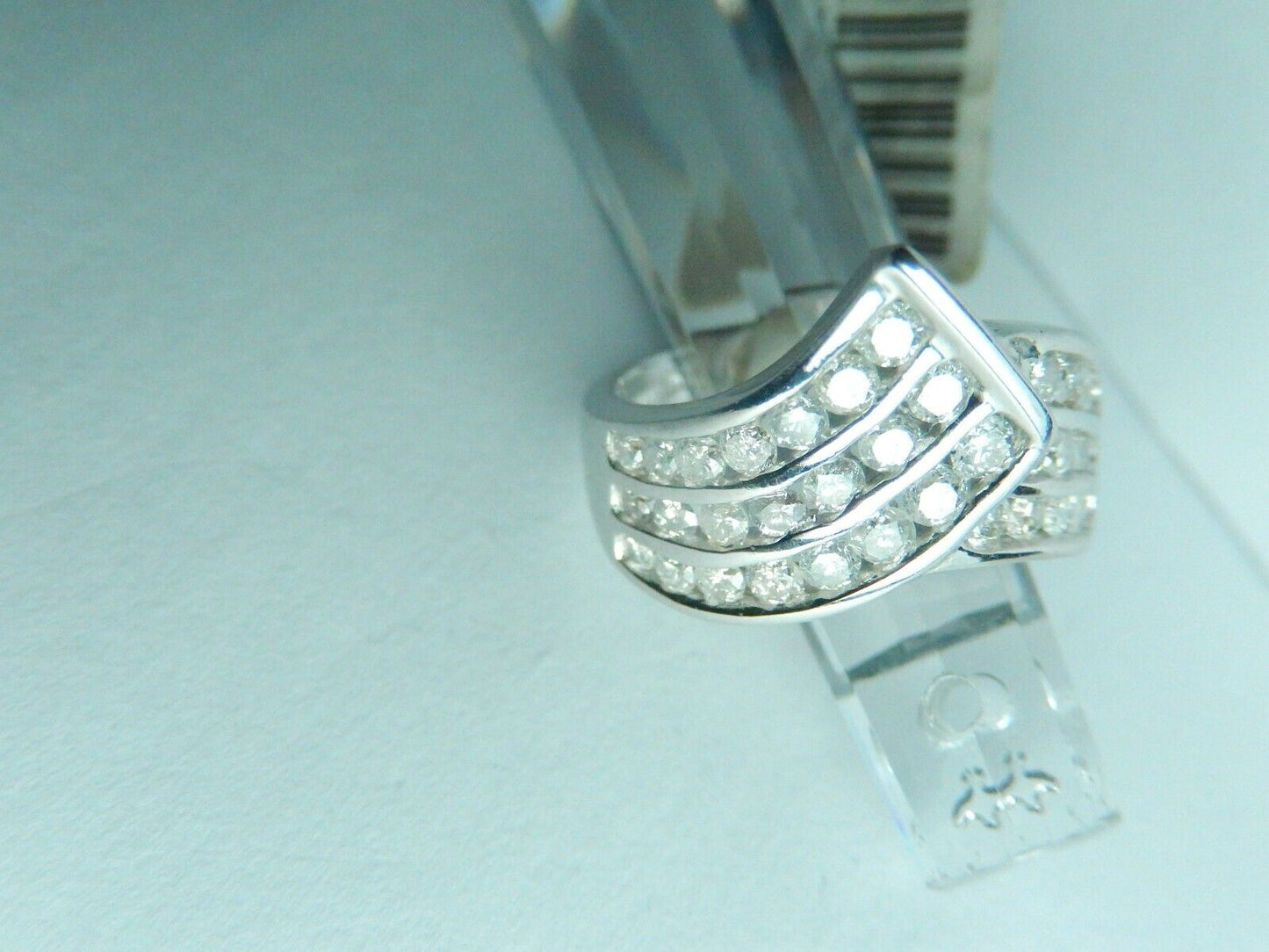 1CT Round Cut Diamond Modern Anniversary / Wedding Band Ring 10K White Gold 7.5