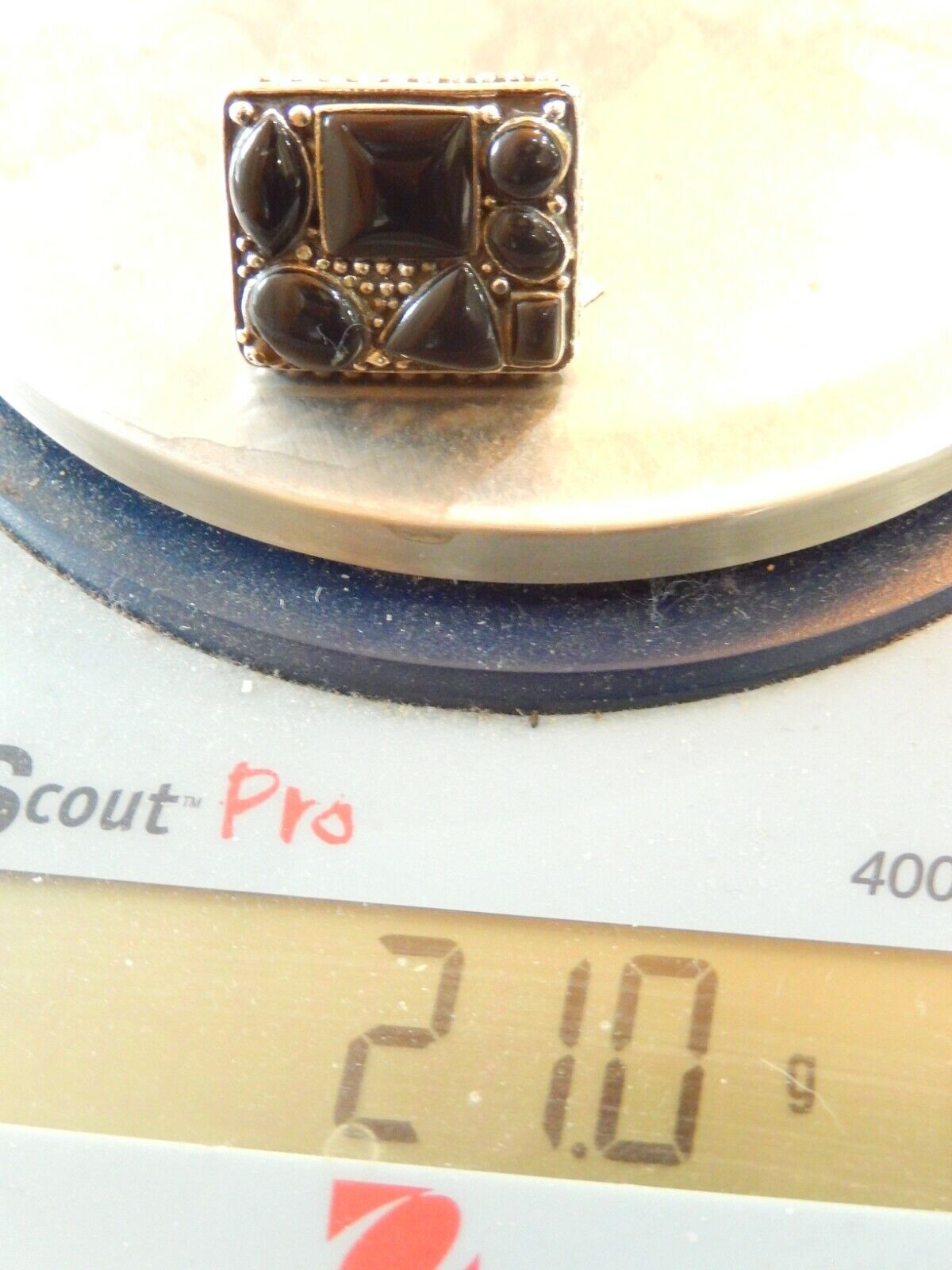 *VINTAGE* Native American Large Black Onyx Statement Ring Size 7.25 - 21gms