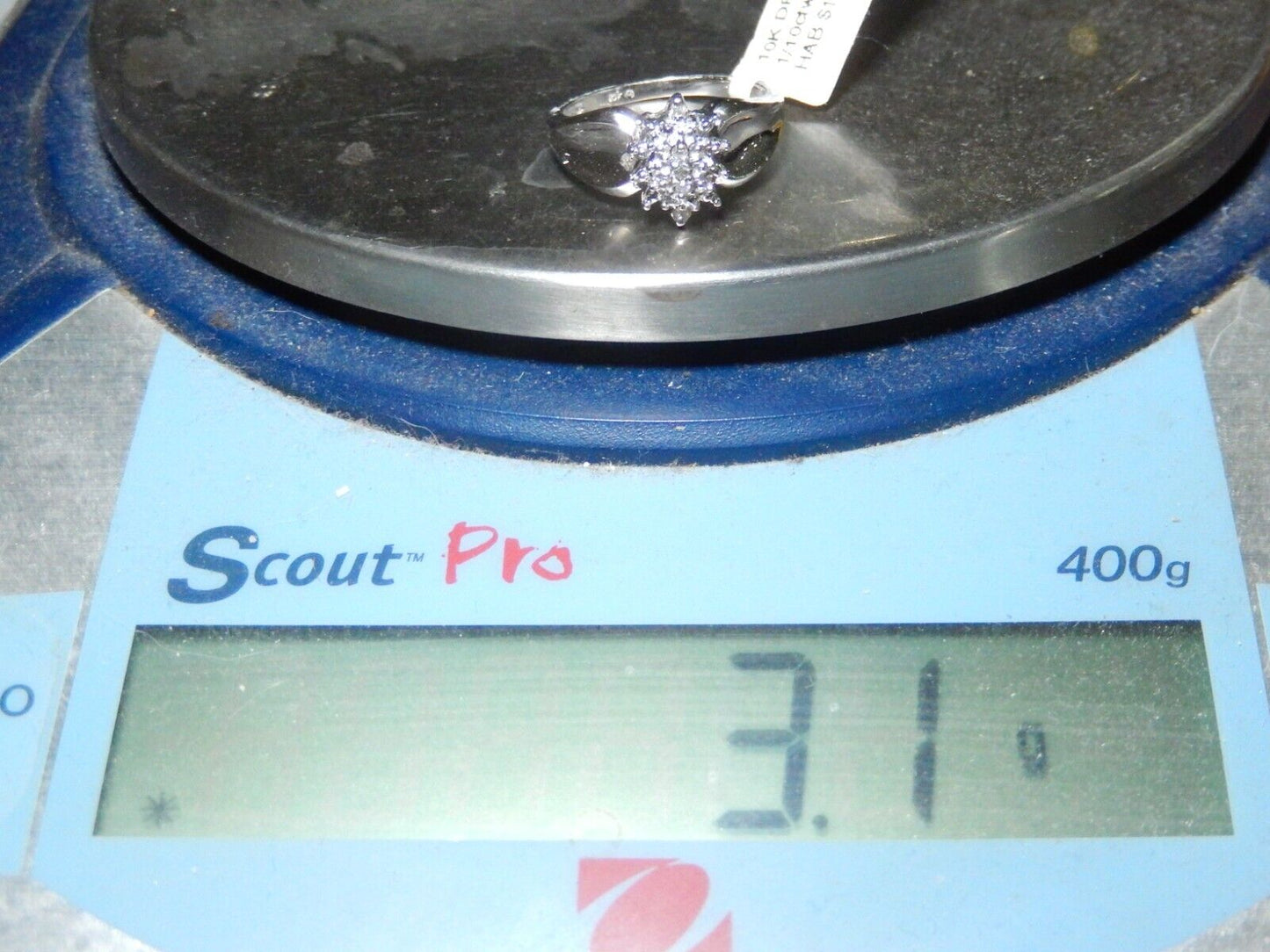 *NWT* 10k White Gold Ladies Engagement Wedding Diamond Ring Size 7.25