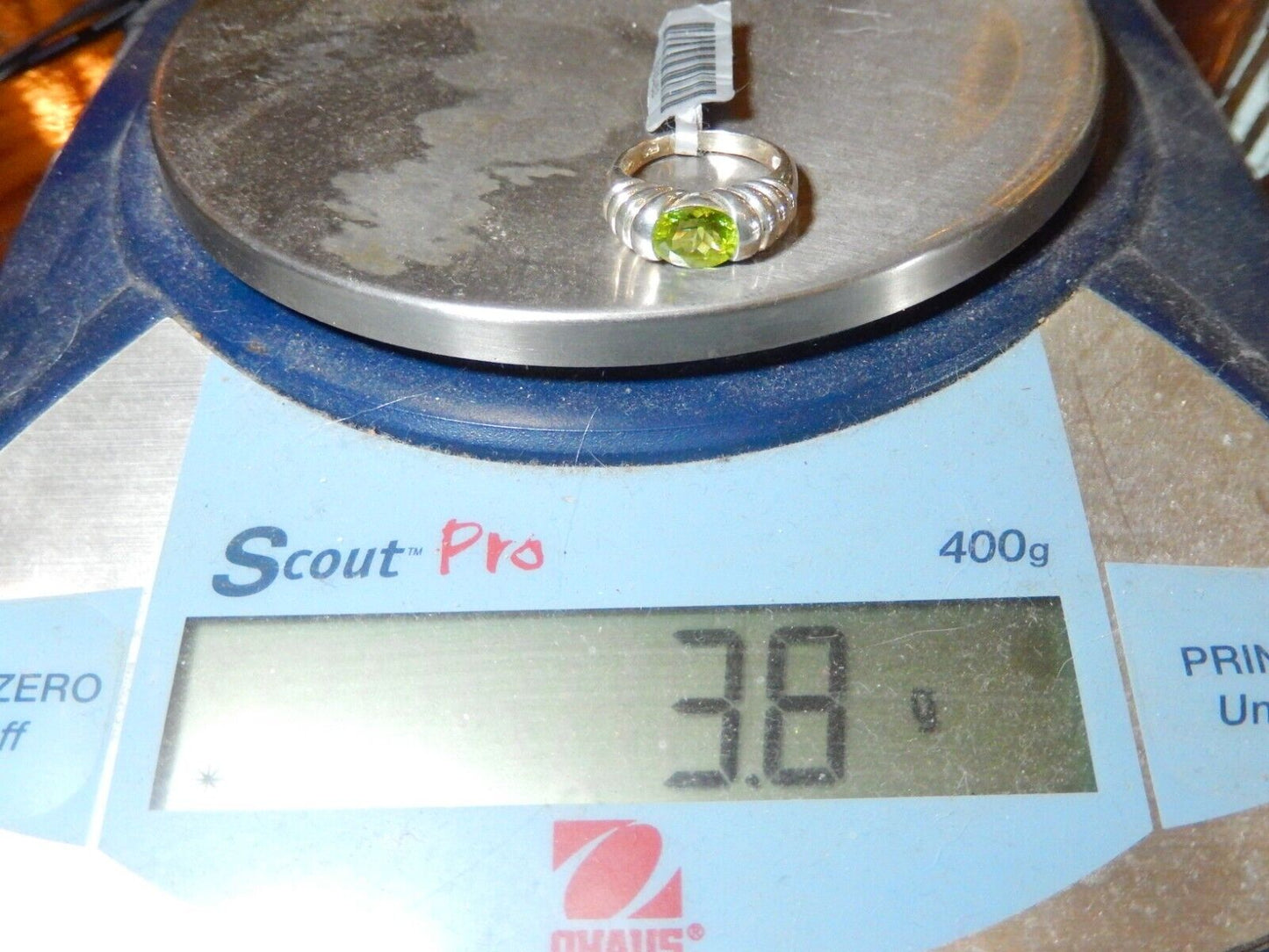 Vintage Sterling Silver 925 Pave Set Peridot Green August Ring Size 6