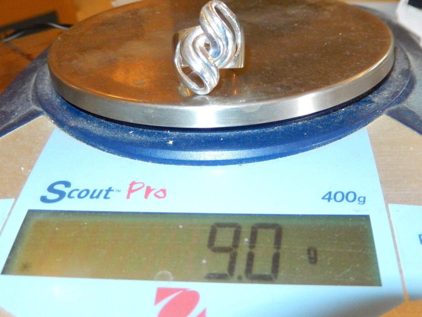*VINTAGE* SOLID STERLING SILVER Heavy Free Form Curvy Modernist Design Ring Sz 7