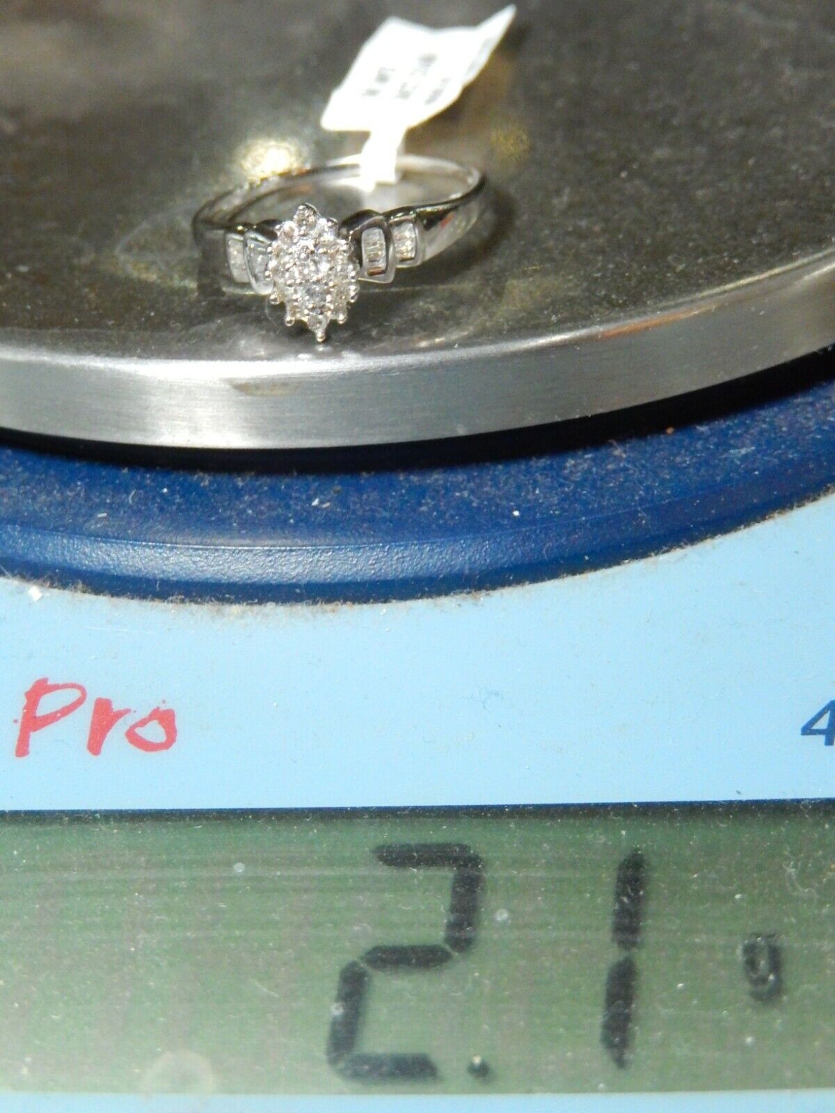 *NWT* 10K SOLID WHITE GOLD GENUINE .25CT DIAMOND ENGAGEMENT RING Size 8.25