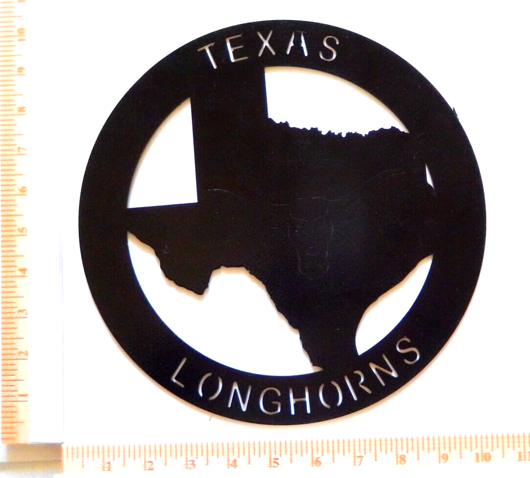 ~NEW~ 14ga. "TEXAS LONGHORN" ~ METAL WESTERN HOME WALL ART 10" Diameter