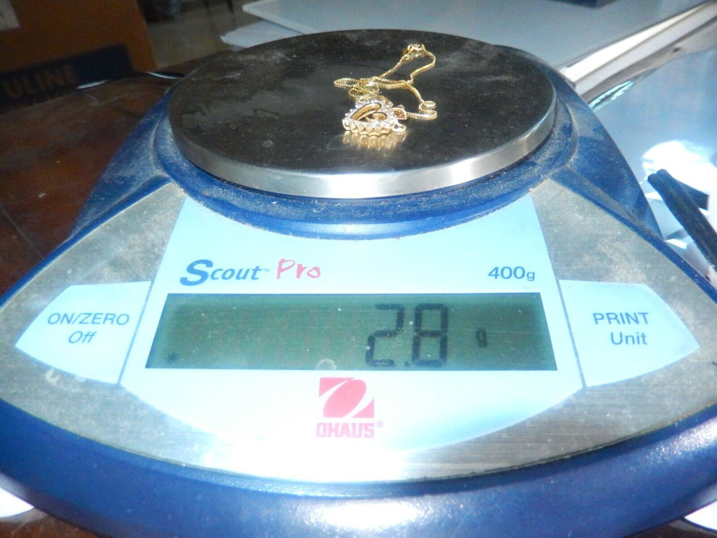 *VINTAGE* 14k Yellow Gold .50CT Natural Diamond Heart Pendant w/18"chain