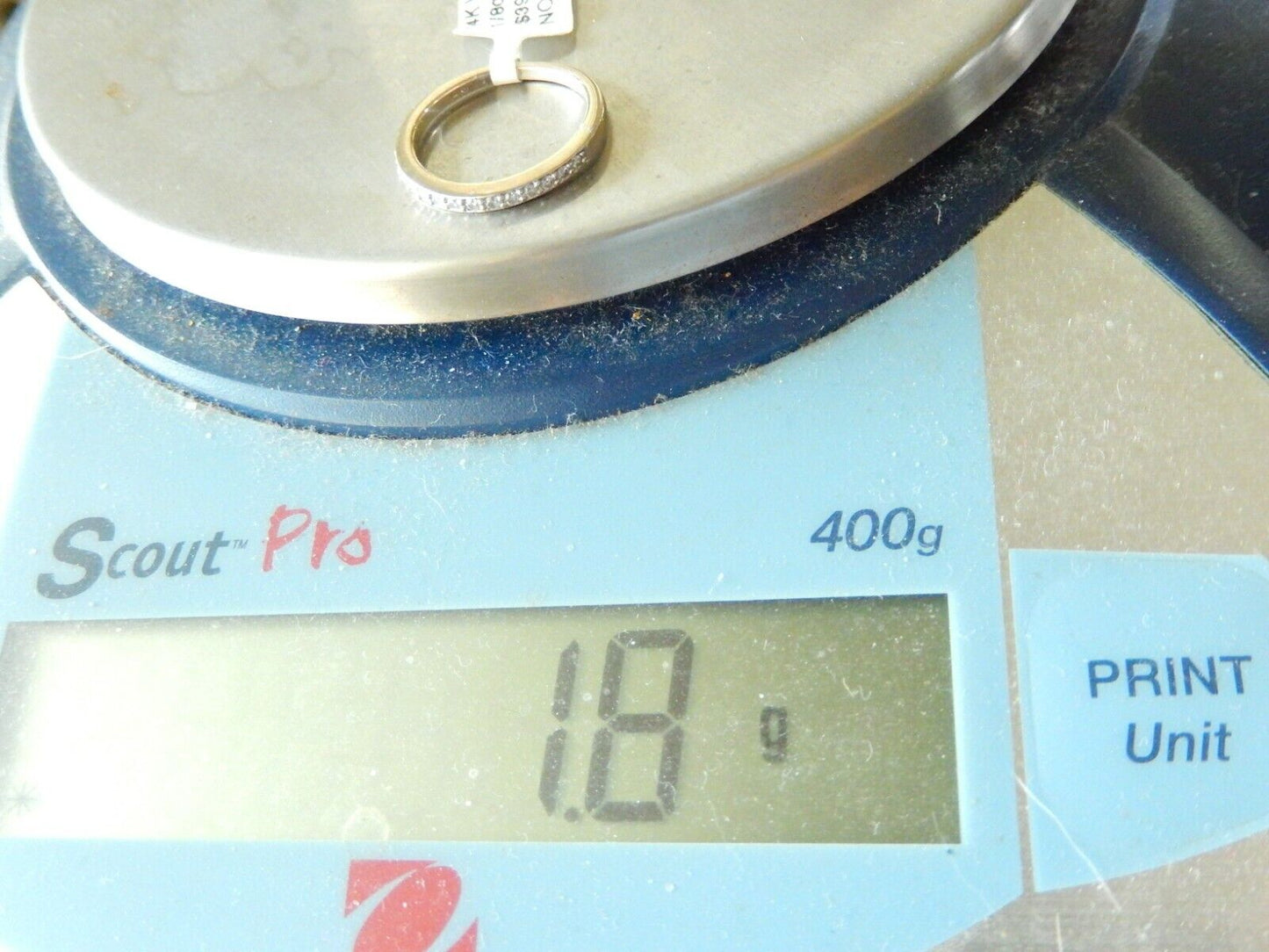 *VINTAGE* 14K White Gold Natural Diamonds 2mm Wedding Band Size 5.25