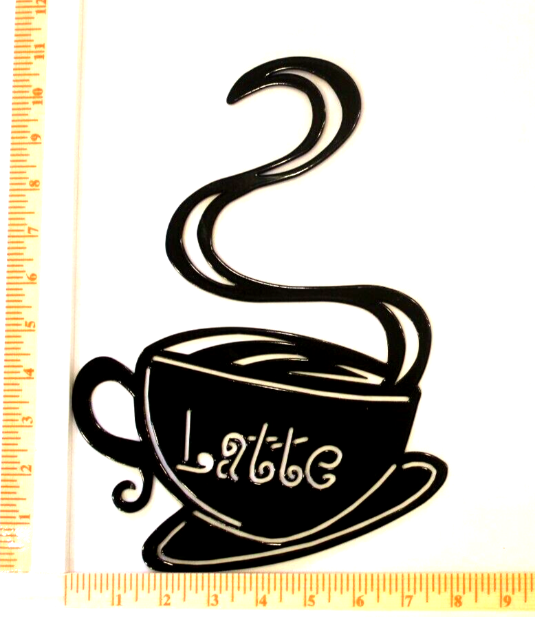 *NEW* "Latte" 14 gauge Black Metal Sign Wall Decor for Kitchen and Dinning Room