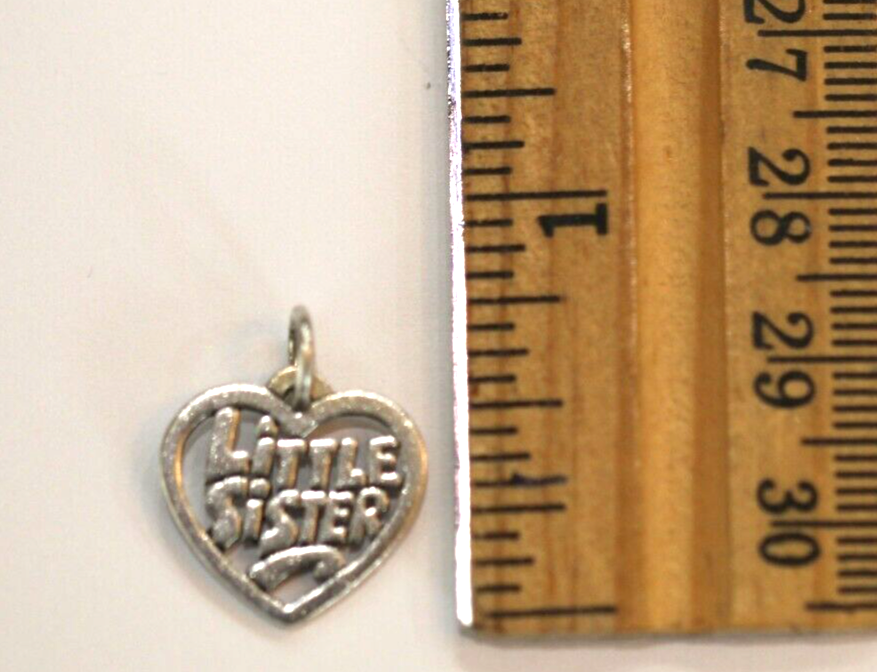 James Avery Sterling Silver Little Sister Heart Pendant/Charm