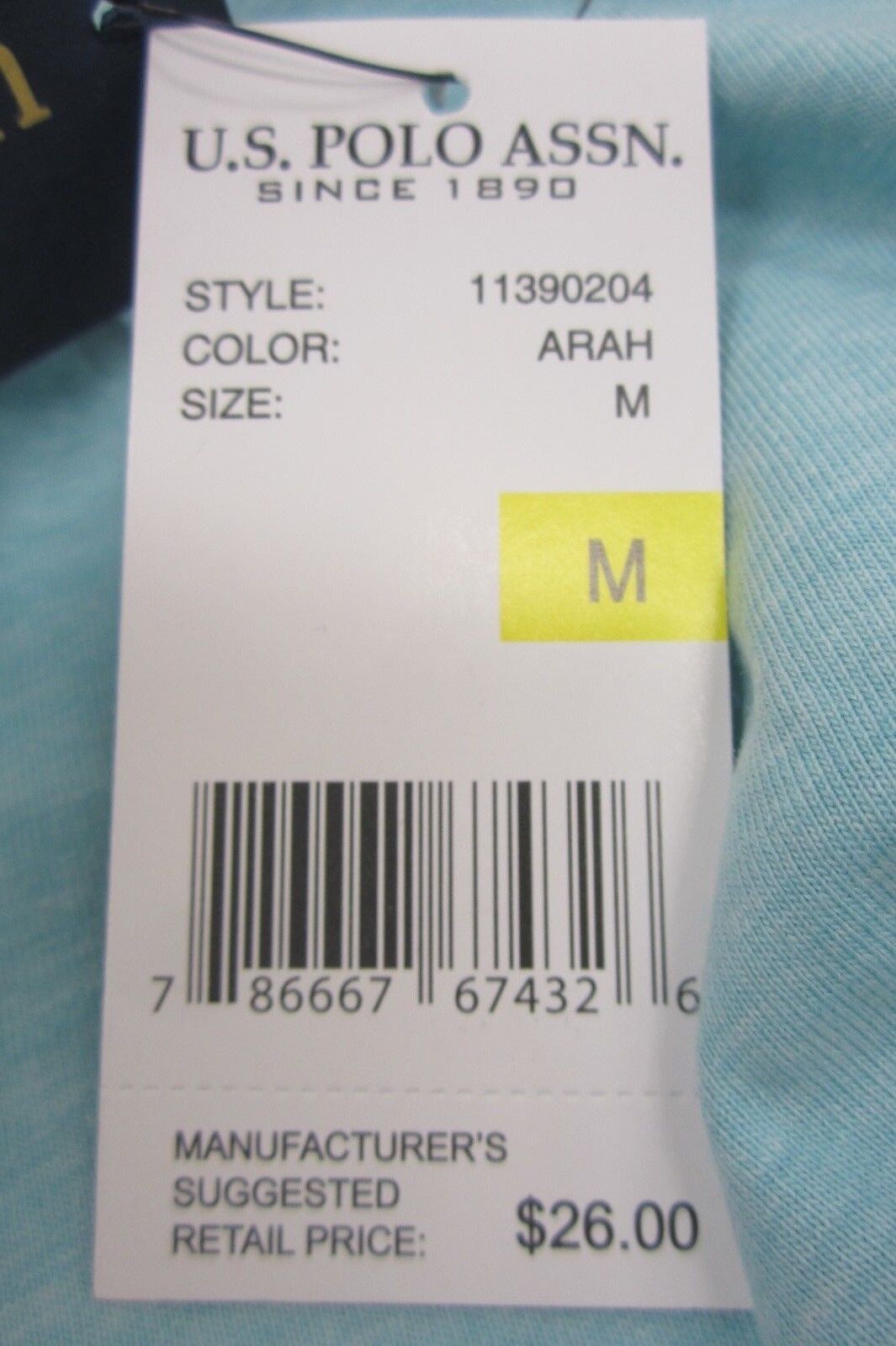 *NWT* U.S.Polo Assn Short Sleeve Classic Fit Pocket T-Shirt 100% Cotton M