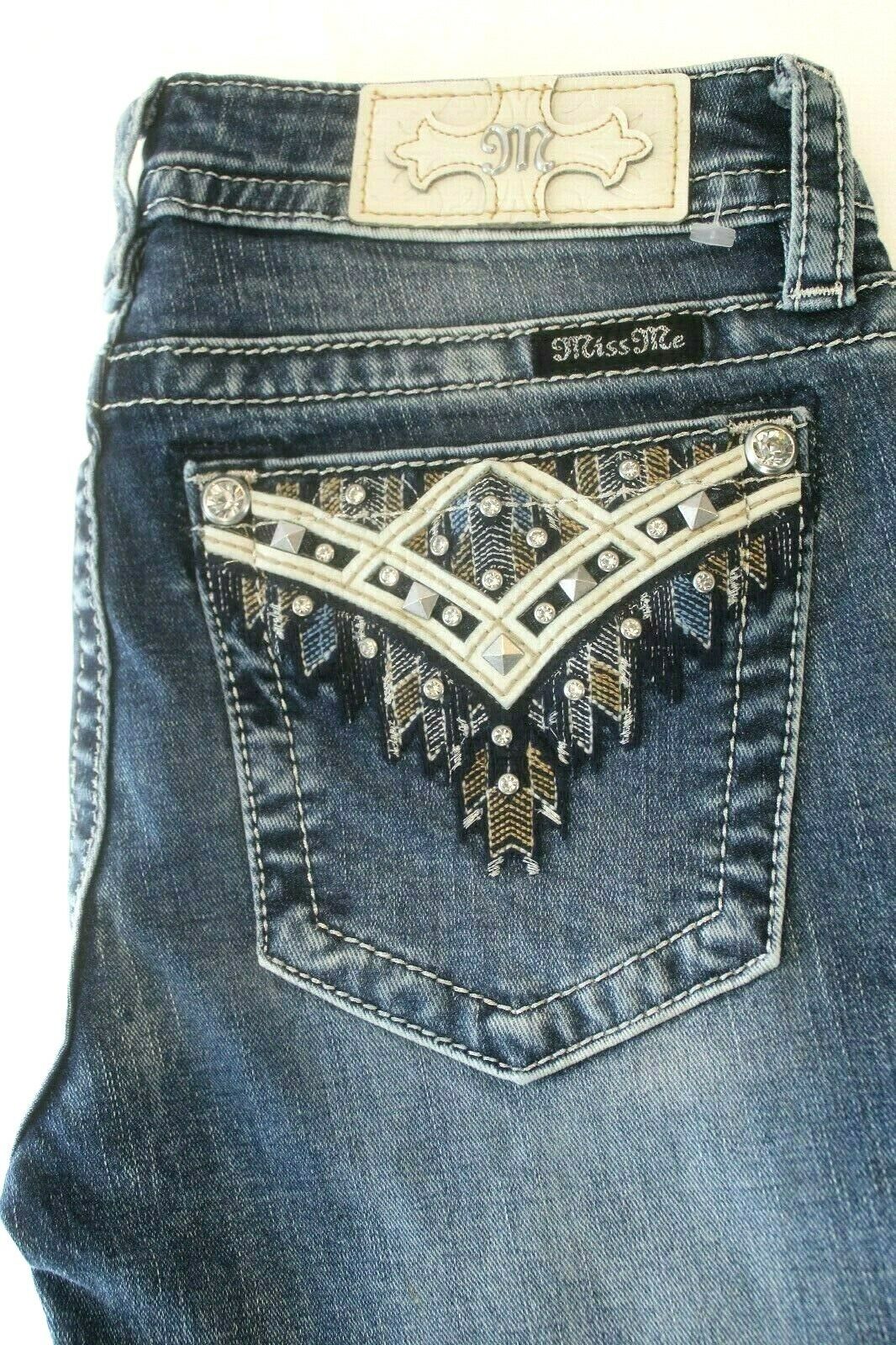 *NWT* $104. Miss Me Women's Mid Rise Chloe Boot Cut Jeans Size 26 x 34