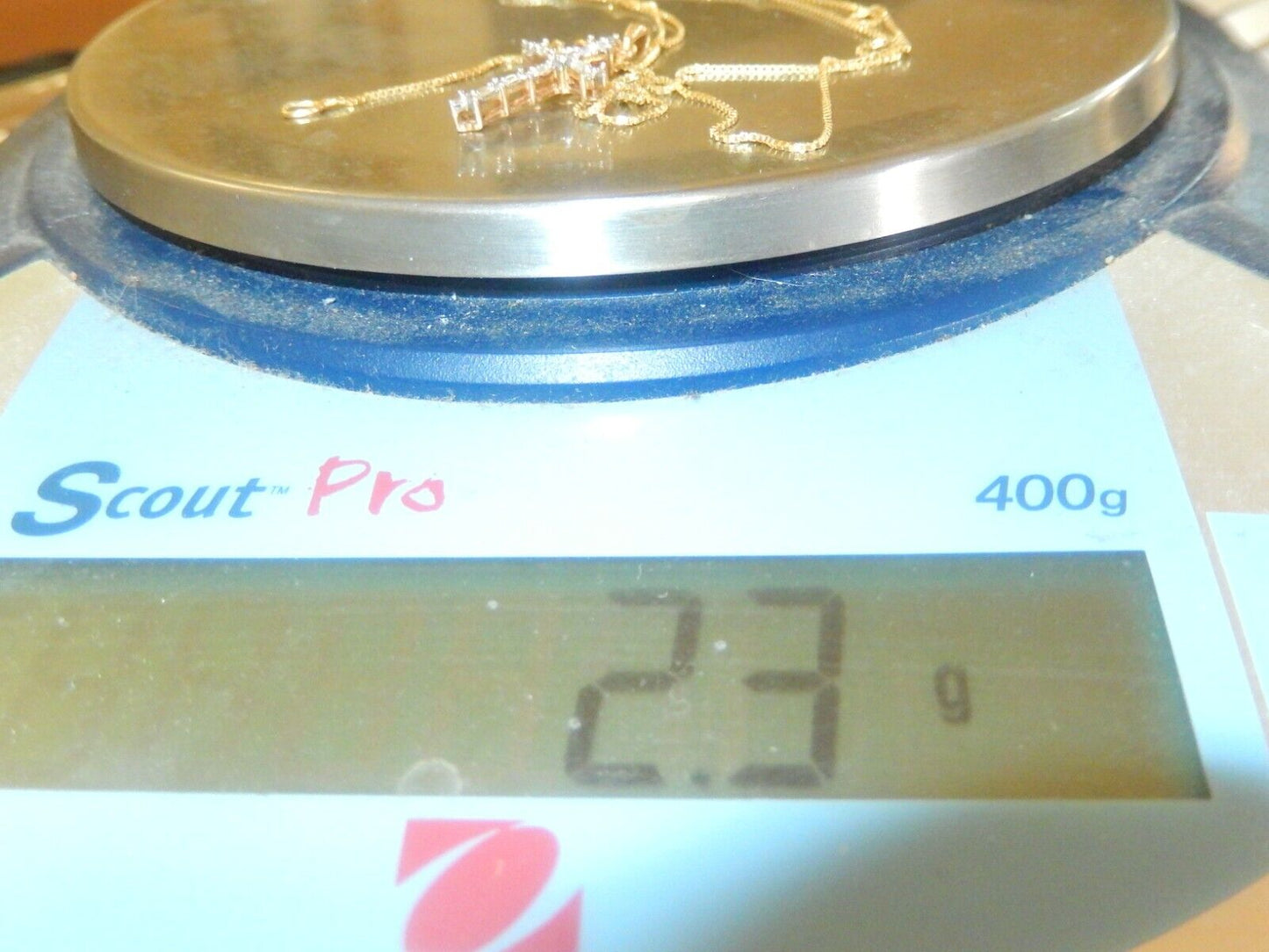 *VINTAGE* 10K Yellow Gold 1/3CT 24 Natural Diamond Cross Pendant w/18"chain