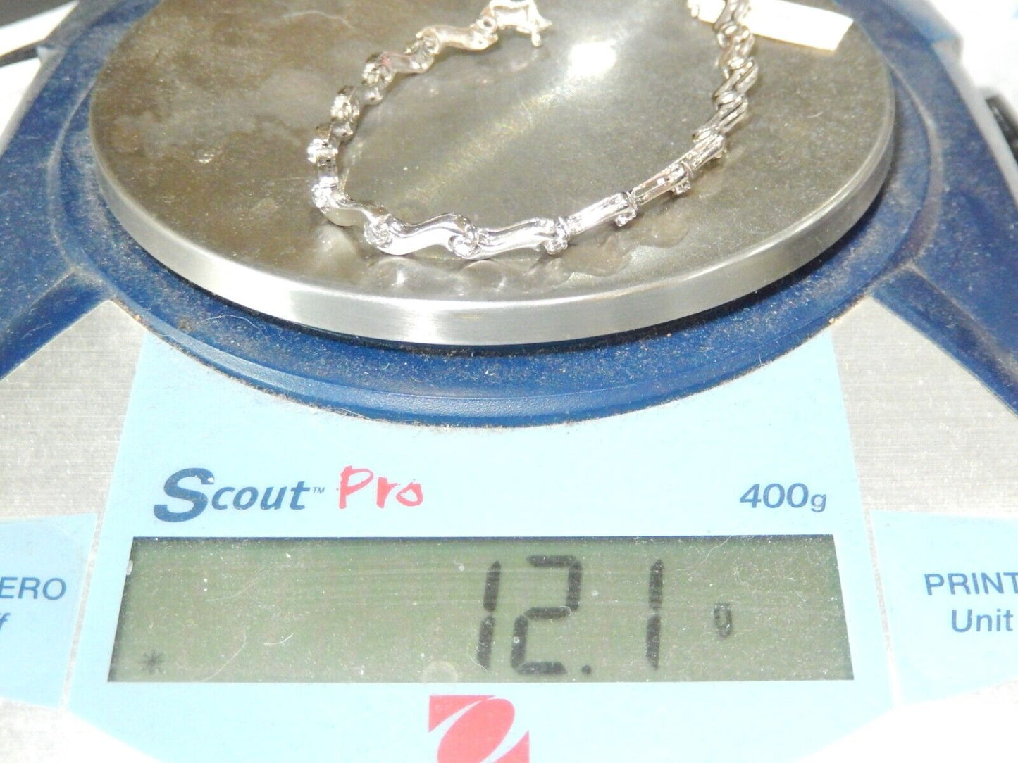 *NWT* 14K White Gold Heavy Elegant .75CT VS2 Diamond Fancy Link Bracelet 7"