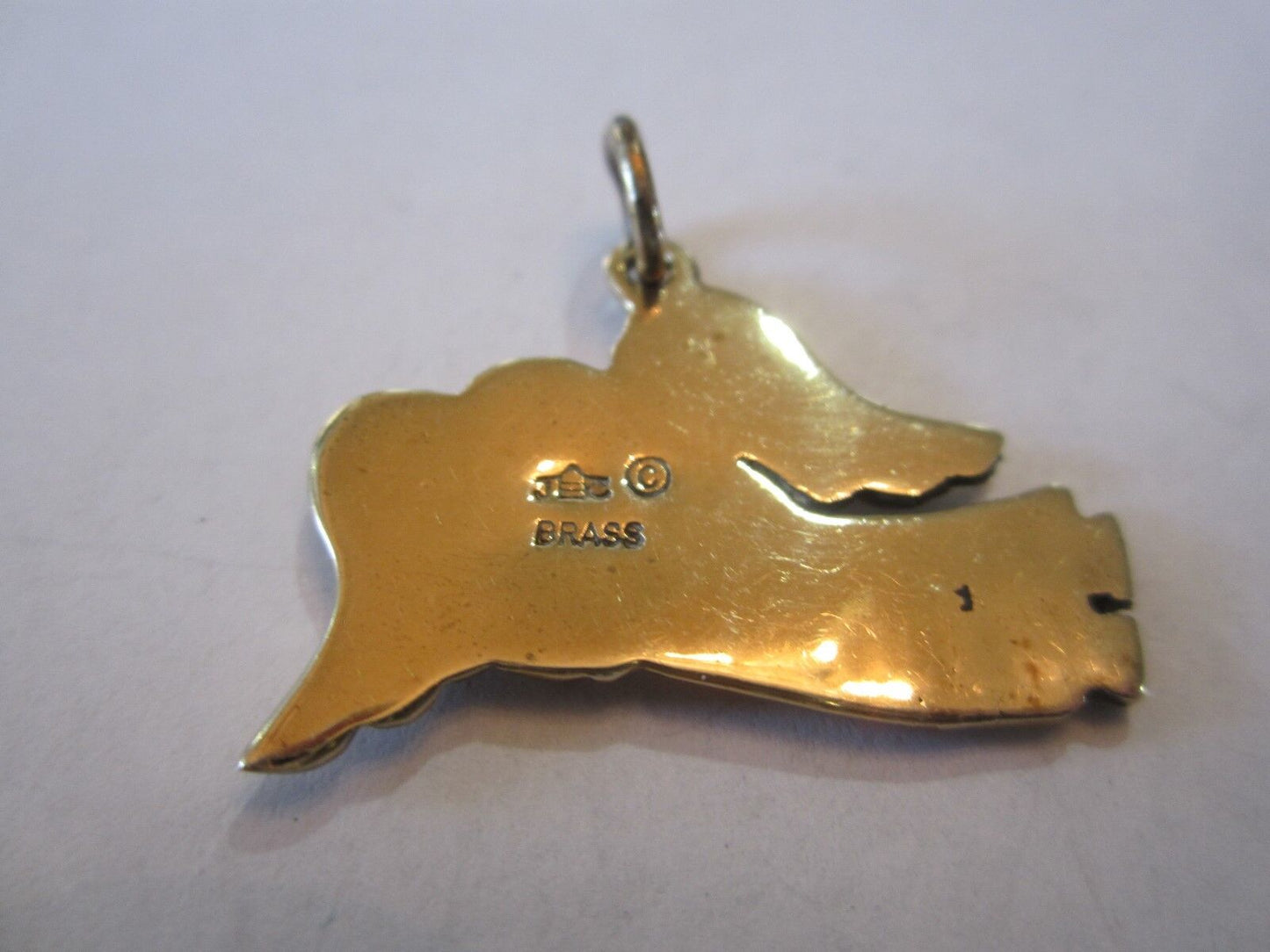 RETIRED Jeep Collins Beautiful Brass Guardian Angel Vintage Pendant