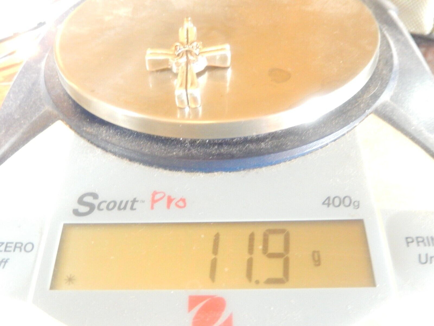 *VINTAGE* Heavy .925 Sterling Silver Cross pendant 1 -7/8" x 1 -1/16"