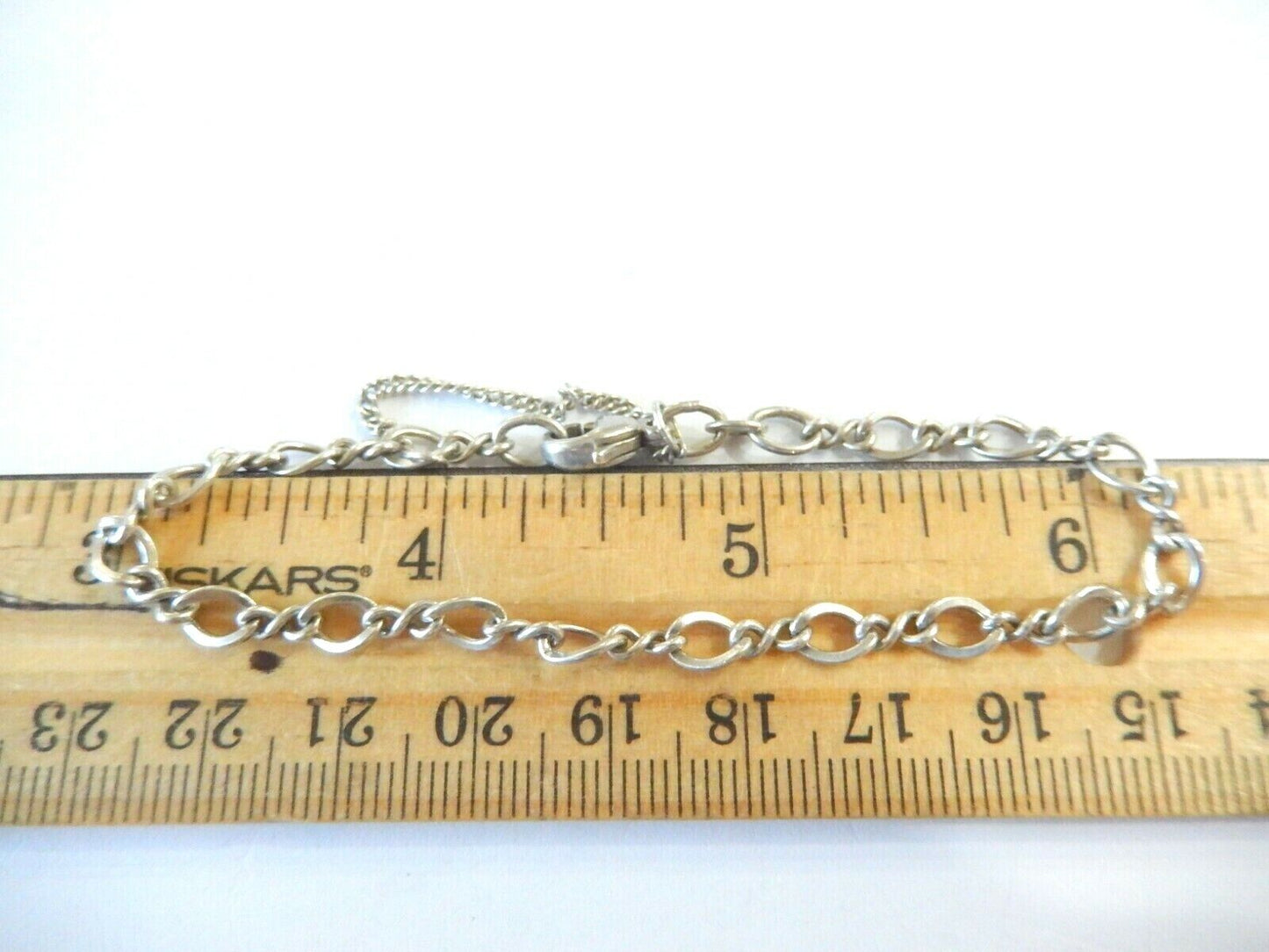 *JAMES AVERY* - Sterling Silver 7" Twist Charm Bracelet w/ Safety Chain