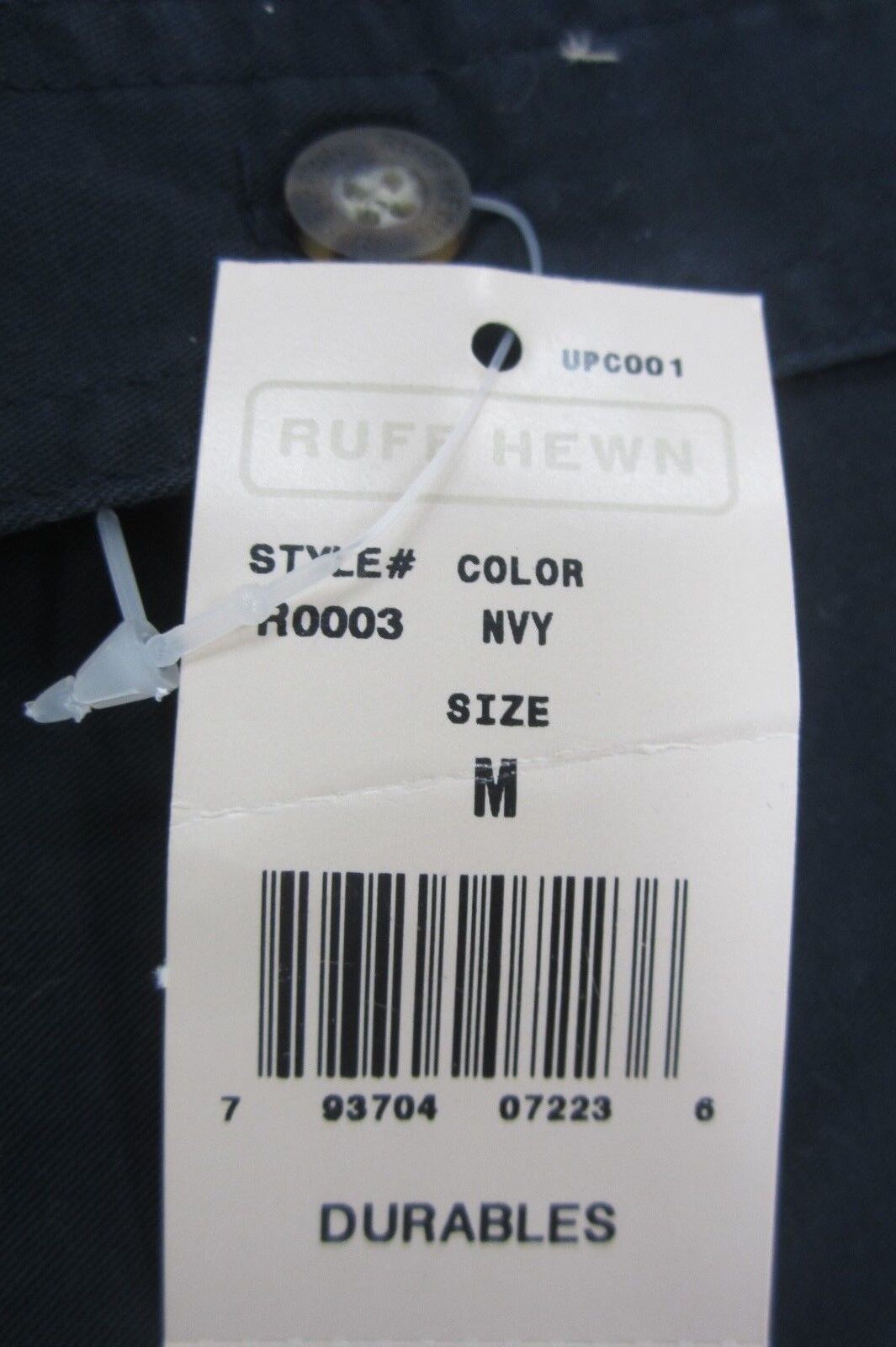 *NWT* Ruff Hewn Mens Long Sleeve Navy Shirt Button Front Cotton Sz Med