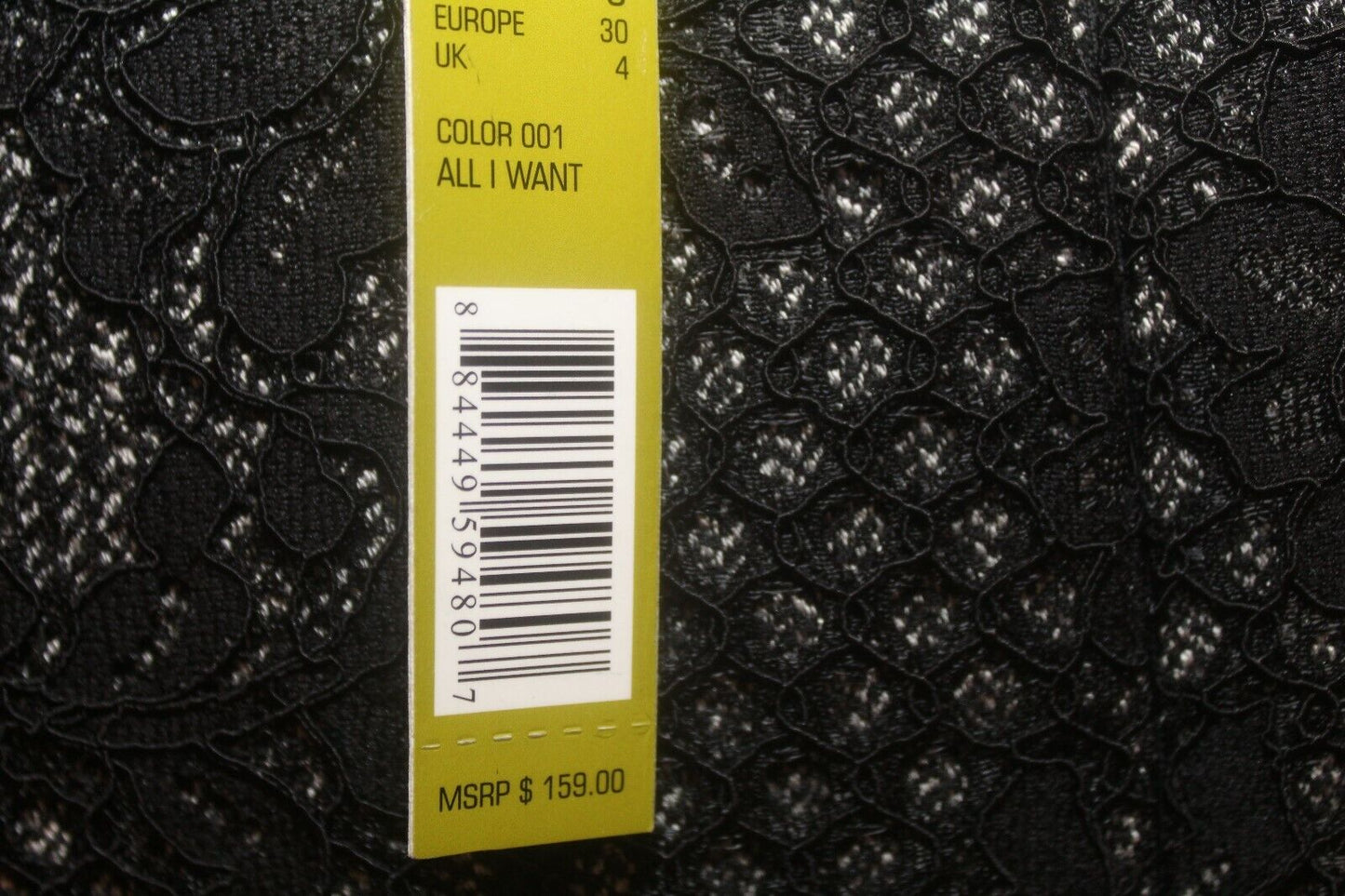 *NWT* $159 Antonio Melani Crochet Lace 3/4 Sleeve Black Dress Sz 0 "CUTE"