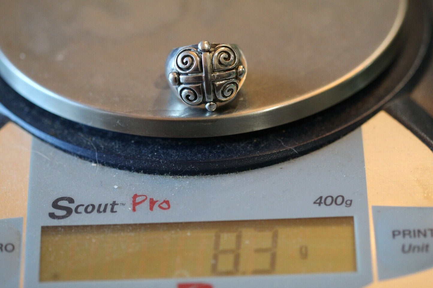 *VINTAGE* Large 925 Sterling Silver Cross Ring Size 5.25