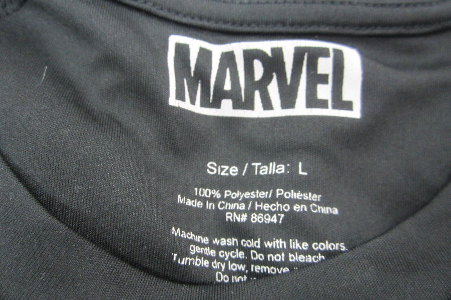 *NEW* Deadpool T-shirt Marvel Superhero Raised Graphic Tee Black Polyester