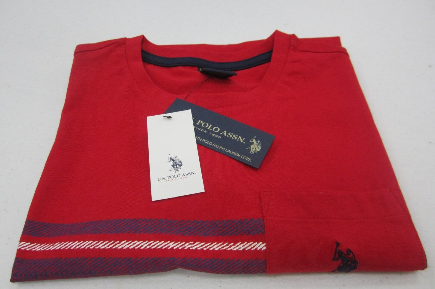 *NWT* U.S.Polo Assn Short Sleeve Classic Fit Pocket T-Shirt 100% Cotton M