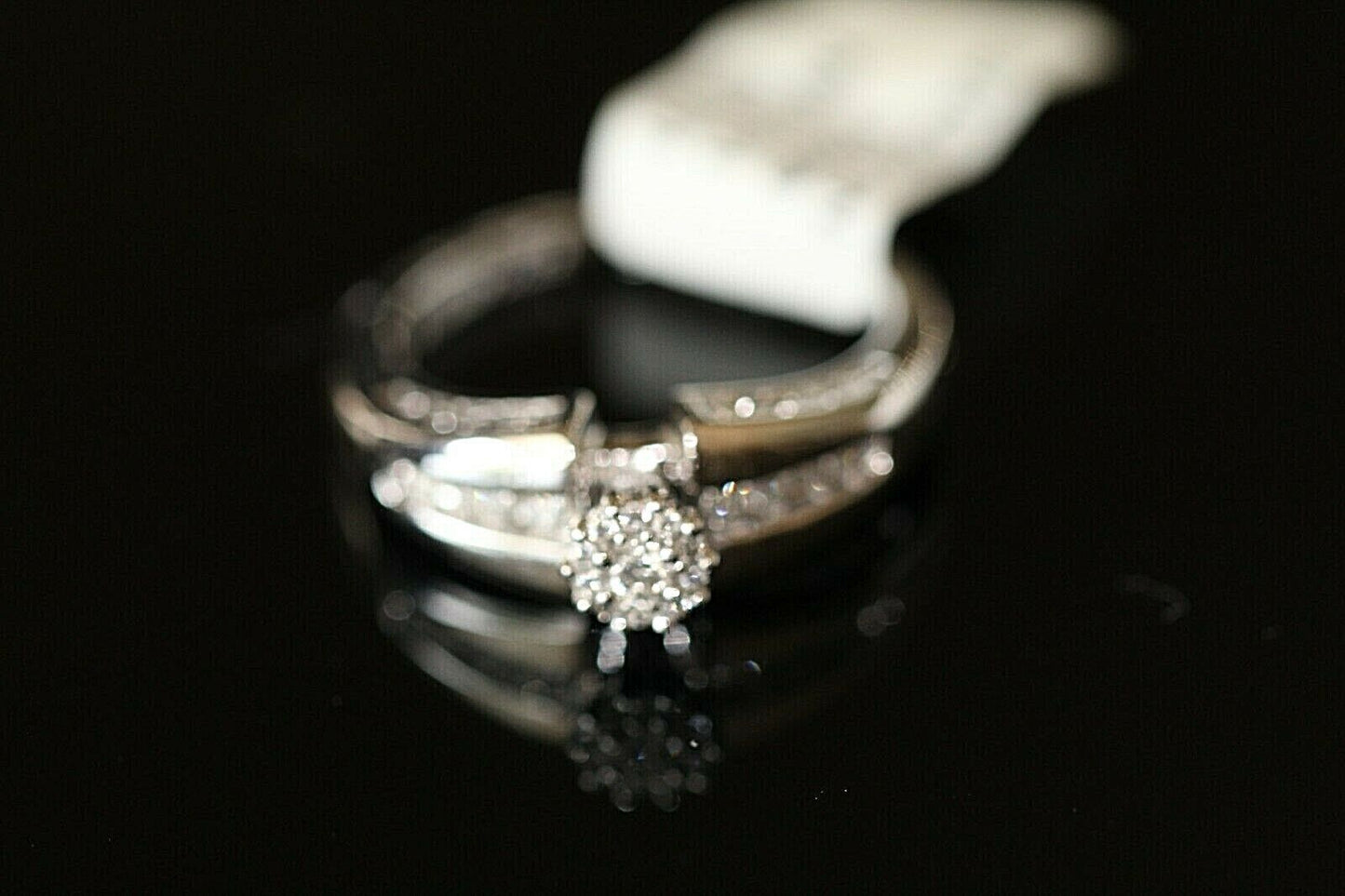 *VINTAGE* Keepsake 14K White Gold .33CTNatural Diamond Engagement Ring Size 7.25