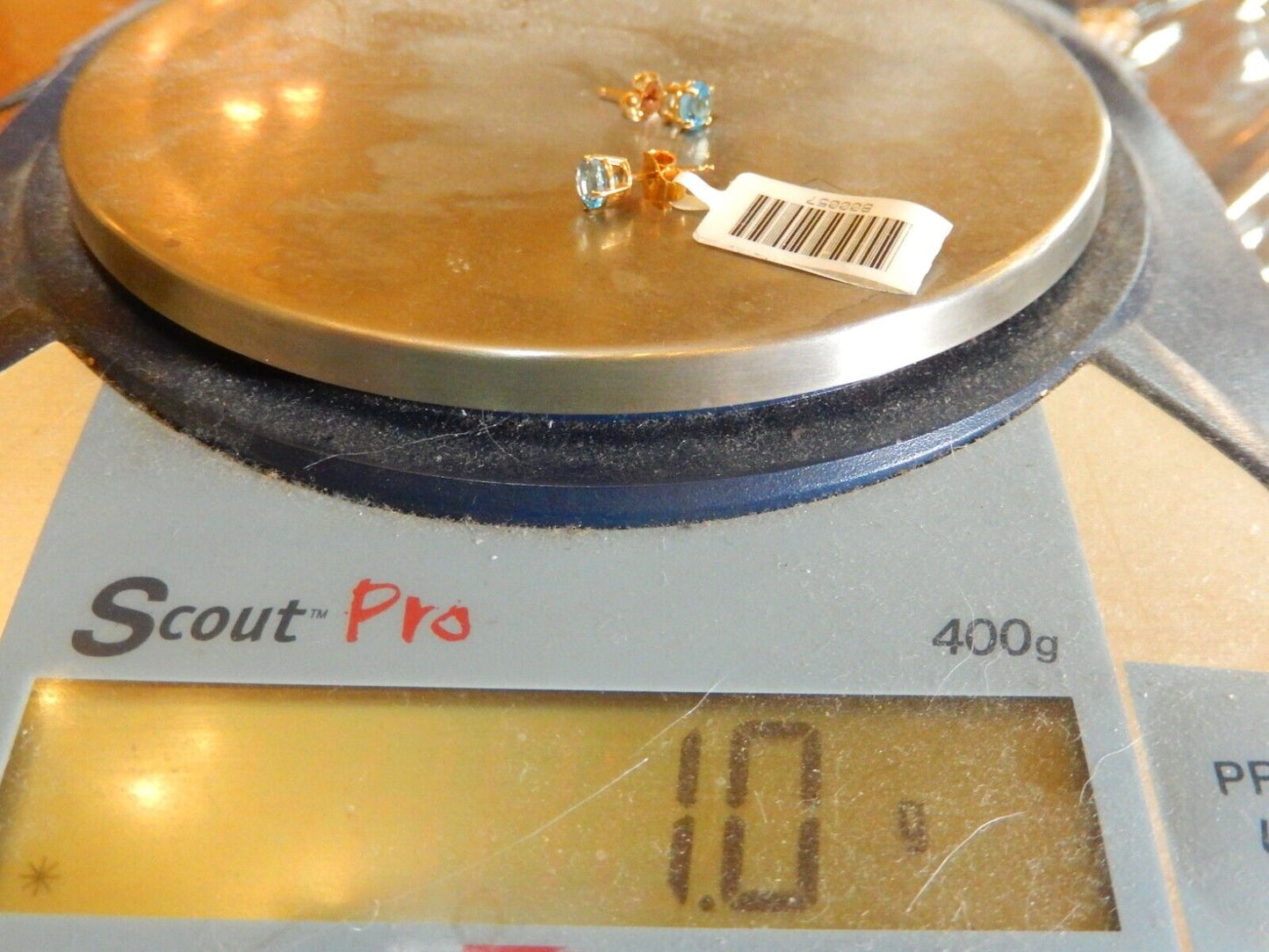 1 ct Round Natural London Blue Topaz Stud Earrings 14k Yellow Gold Push Back